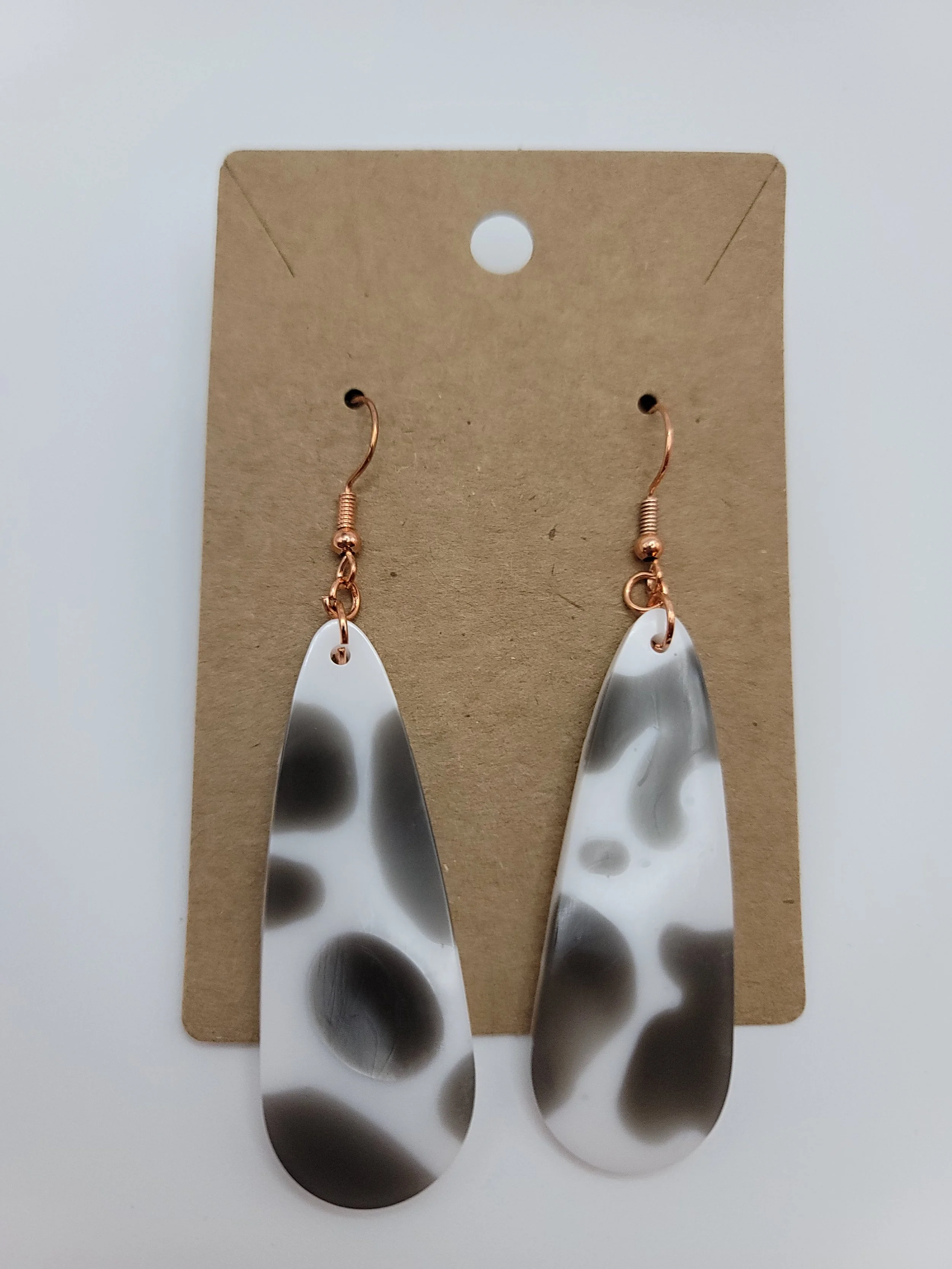 Cow Print Teardrop XL Earrings