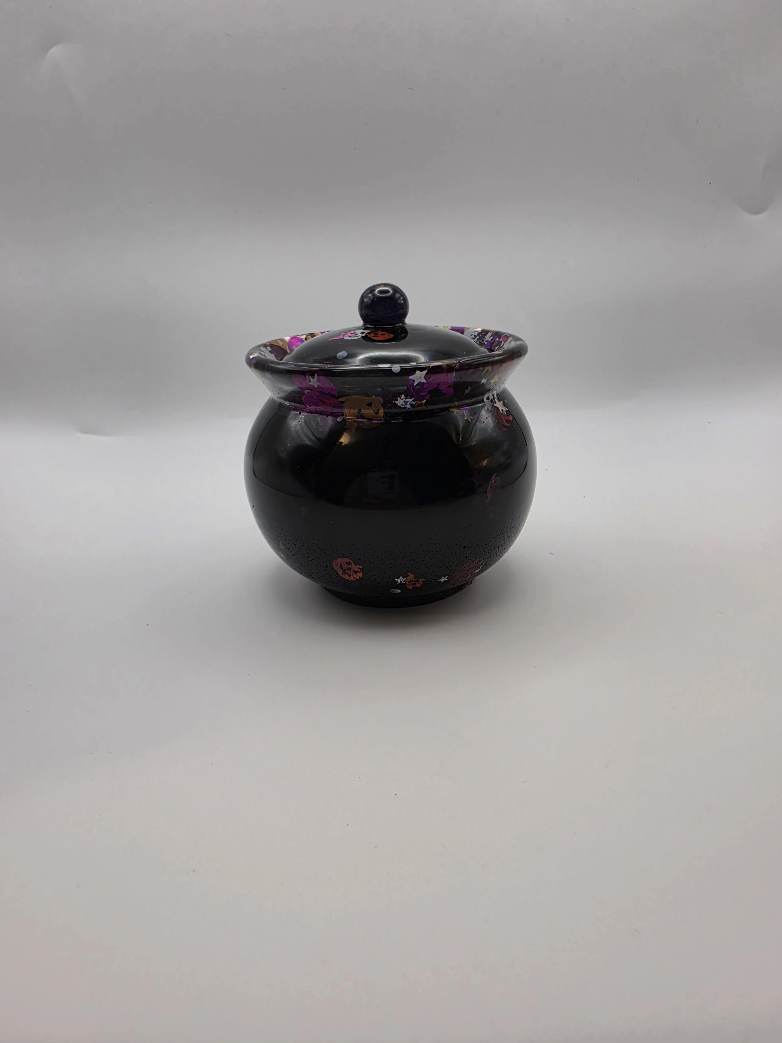 Black with Halloween Cauldron Jar