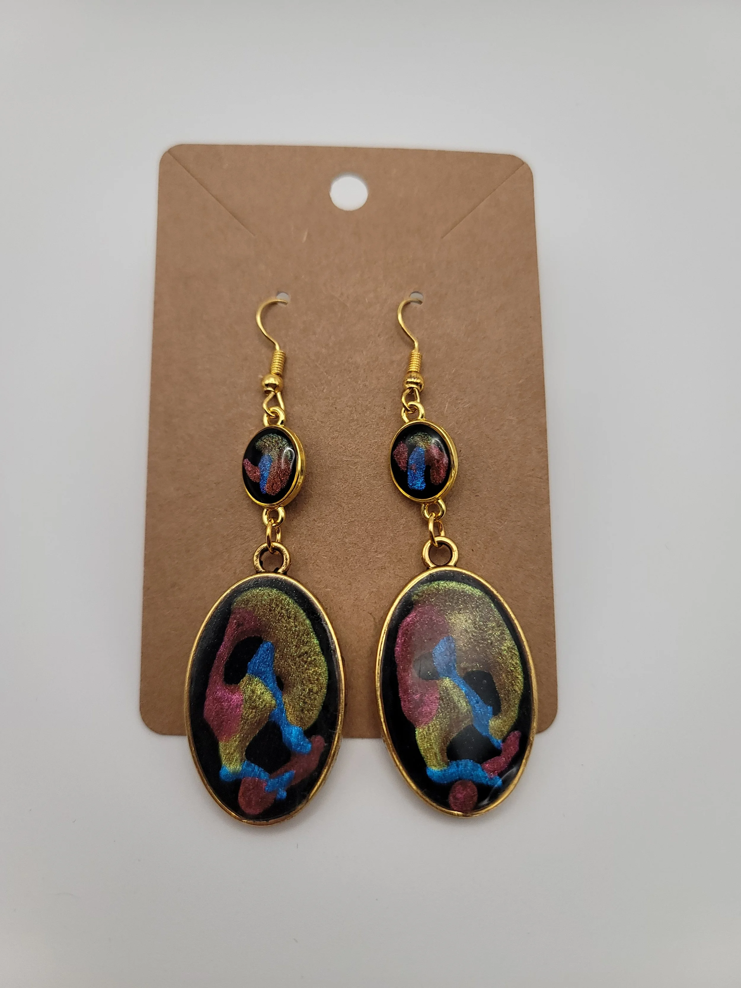 Multicolor Painted Drop Earrings