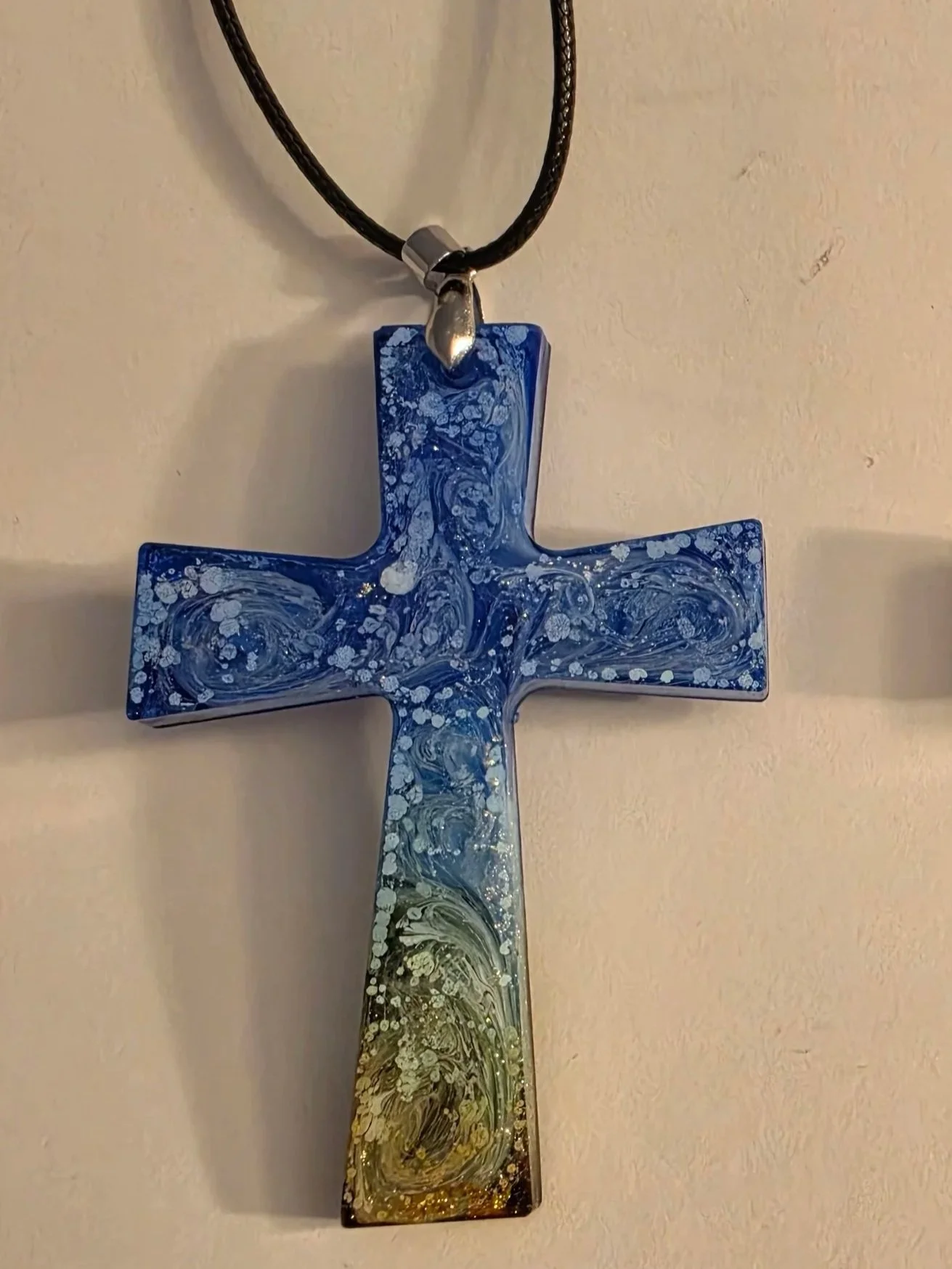 Ocean Swirled Cross Necklace