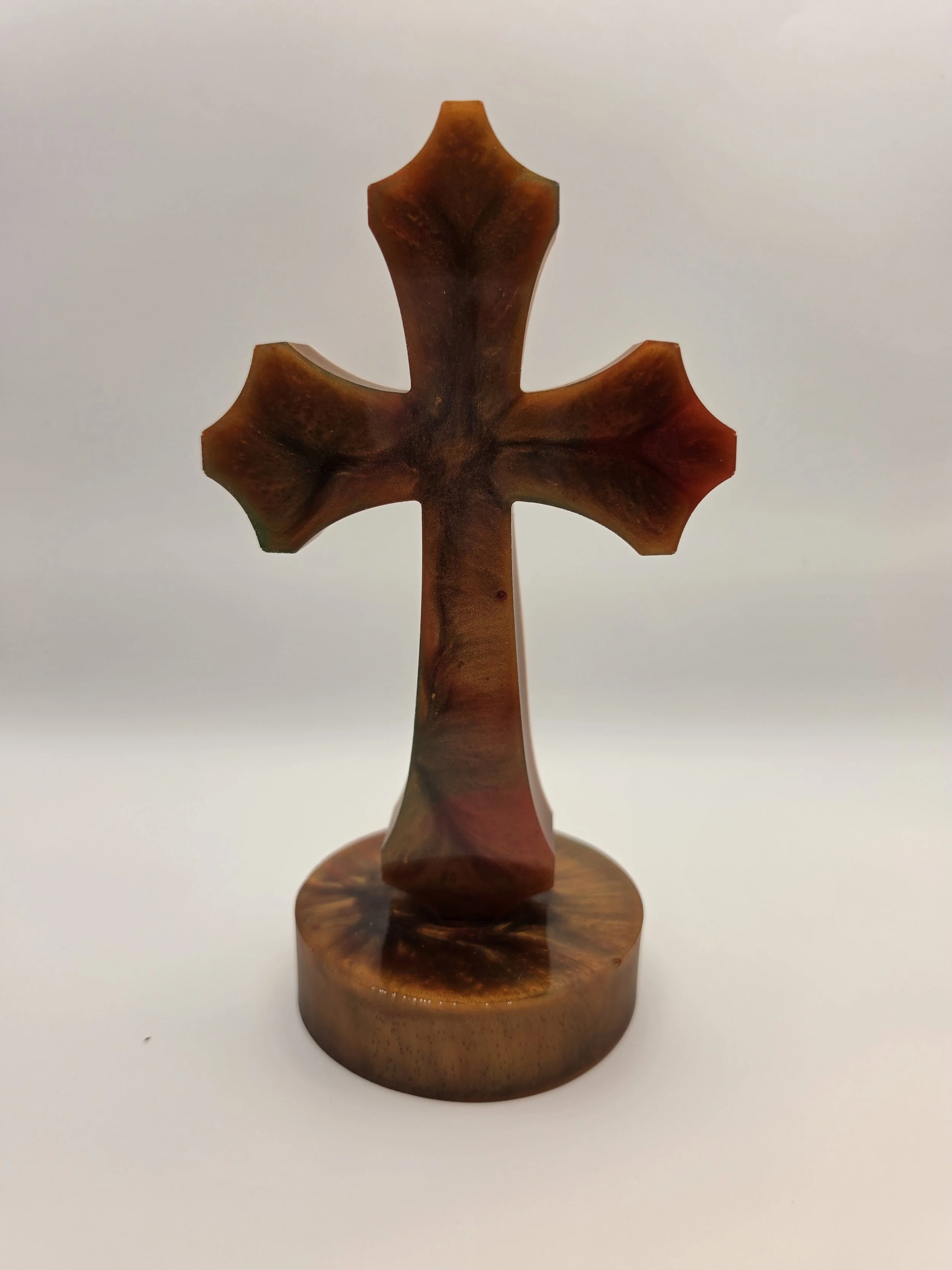 Bronze with Green & Red Cross
