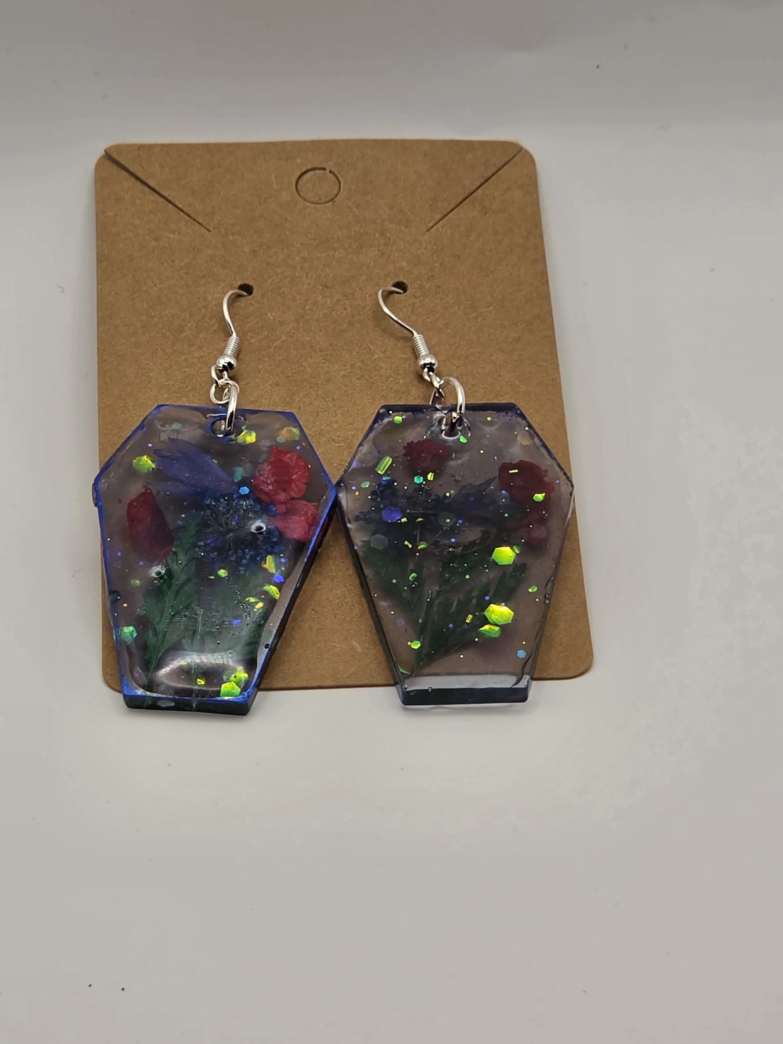 Flowered Coffin Earrings