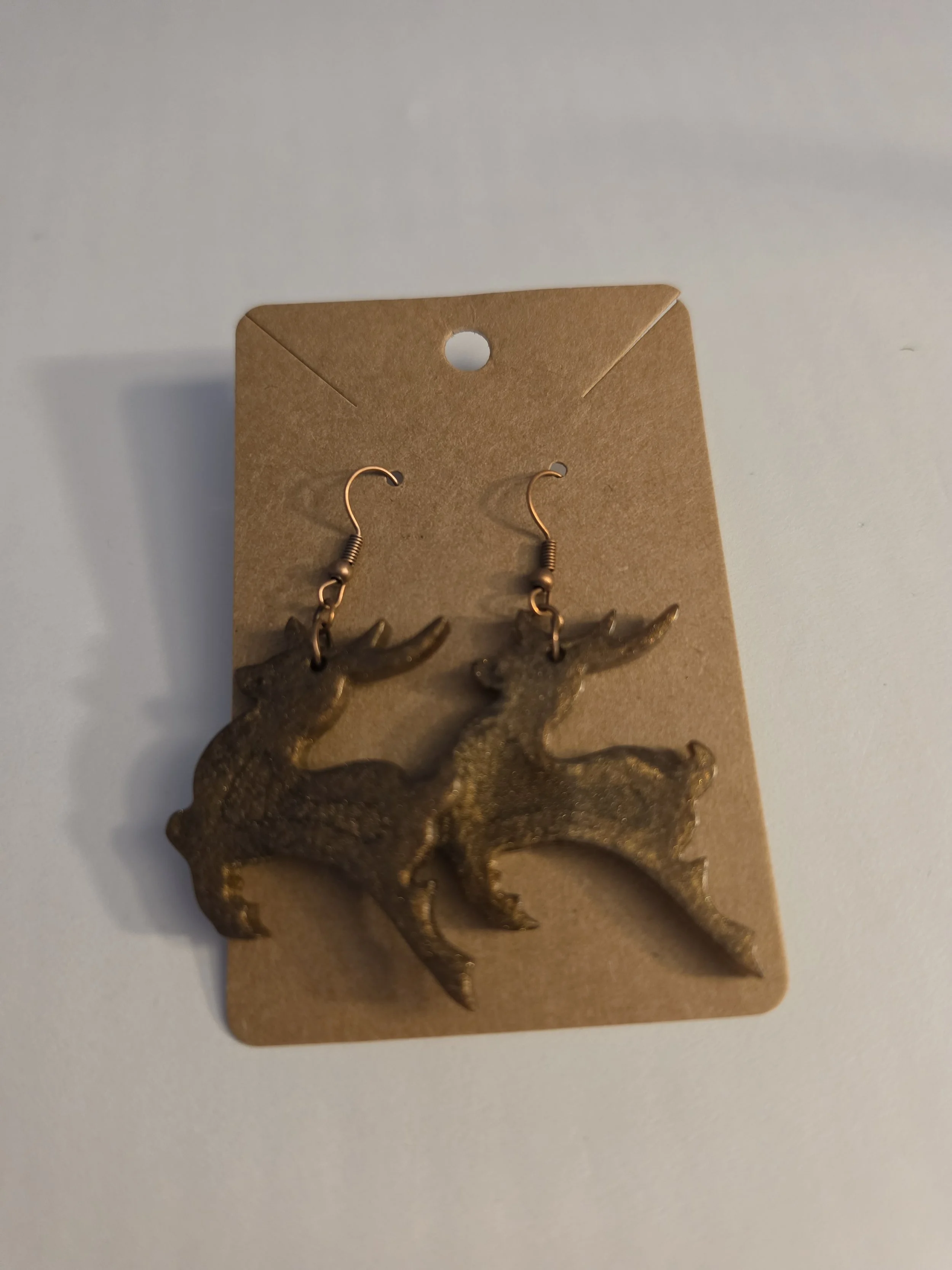 Brown Reindeer Earrings