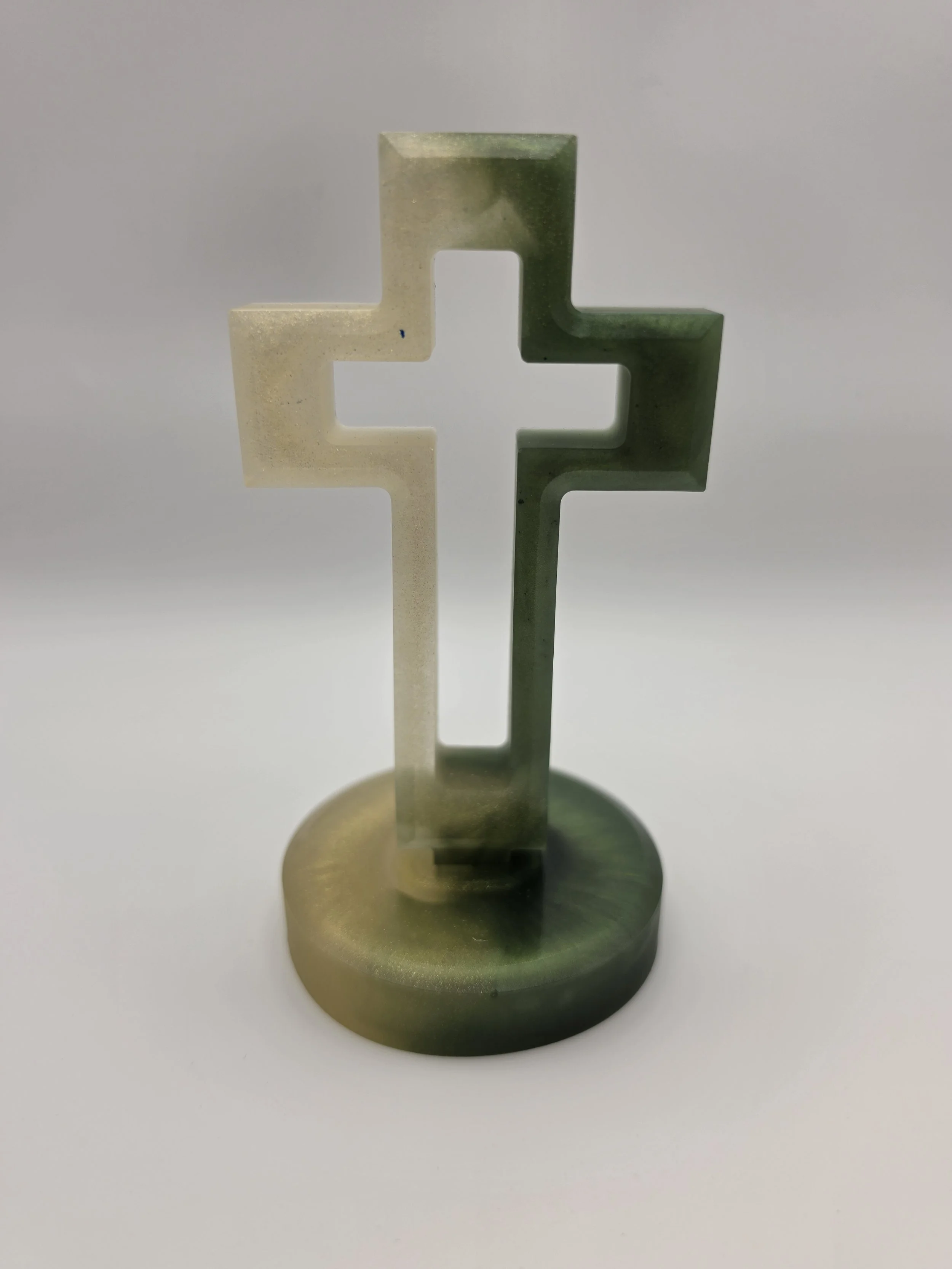 Green & Gold Cutout Cross