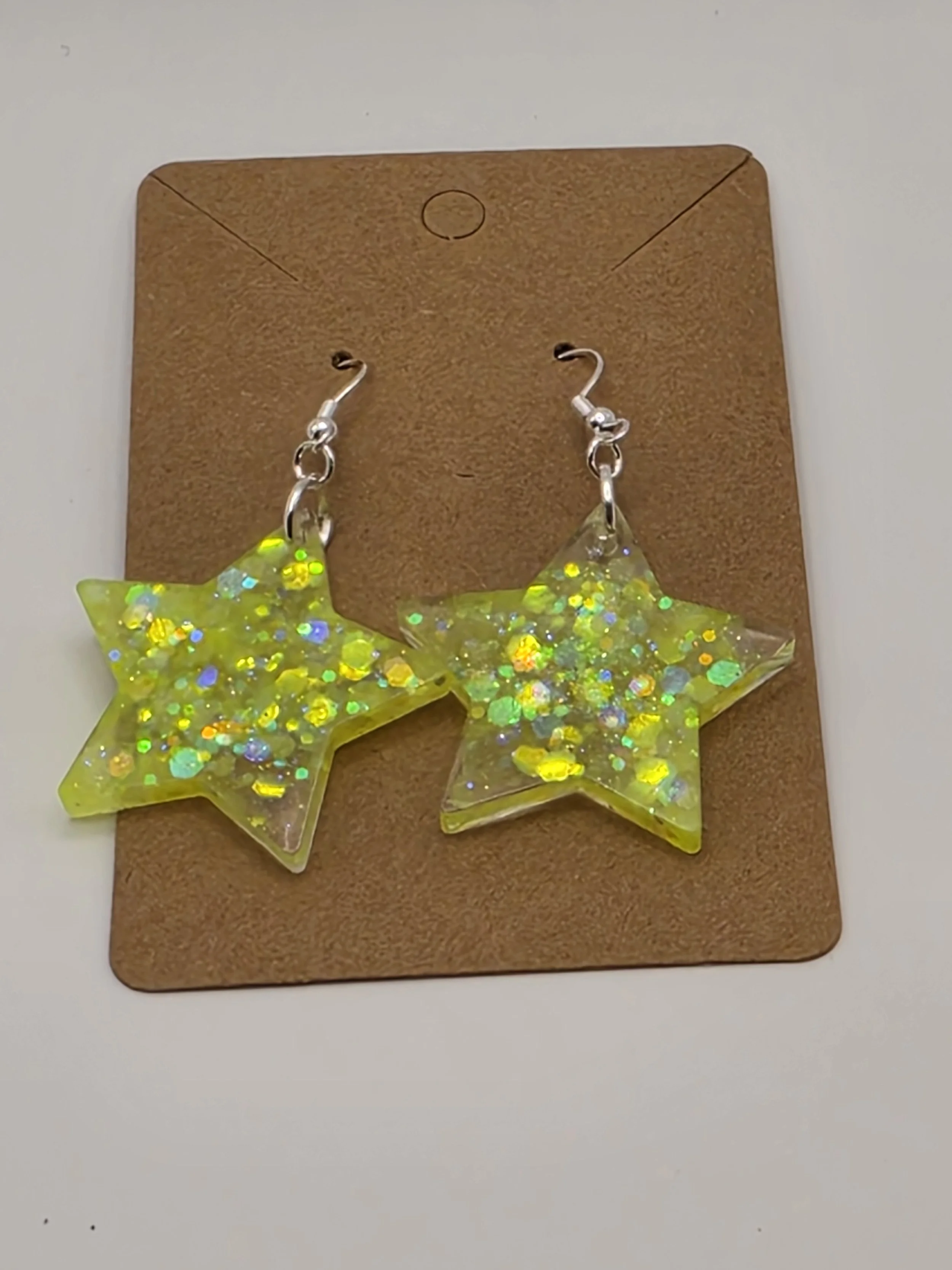 Glow In The Dark Glitter Star Earrings