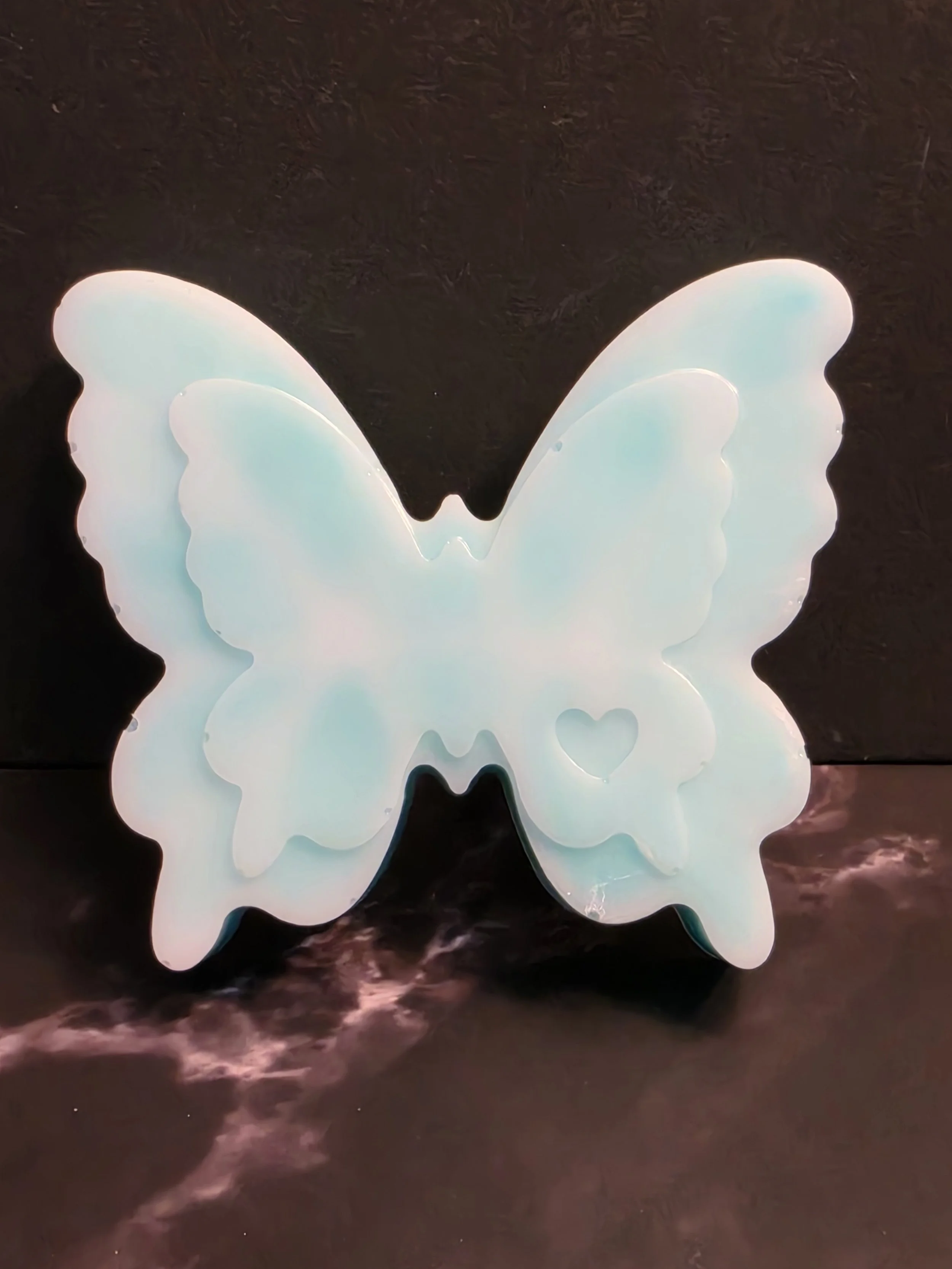 Medium White & Teal Butterfly