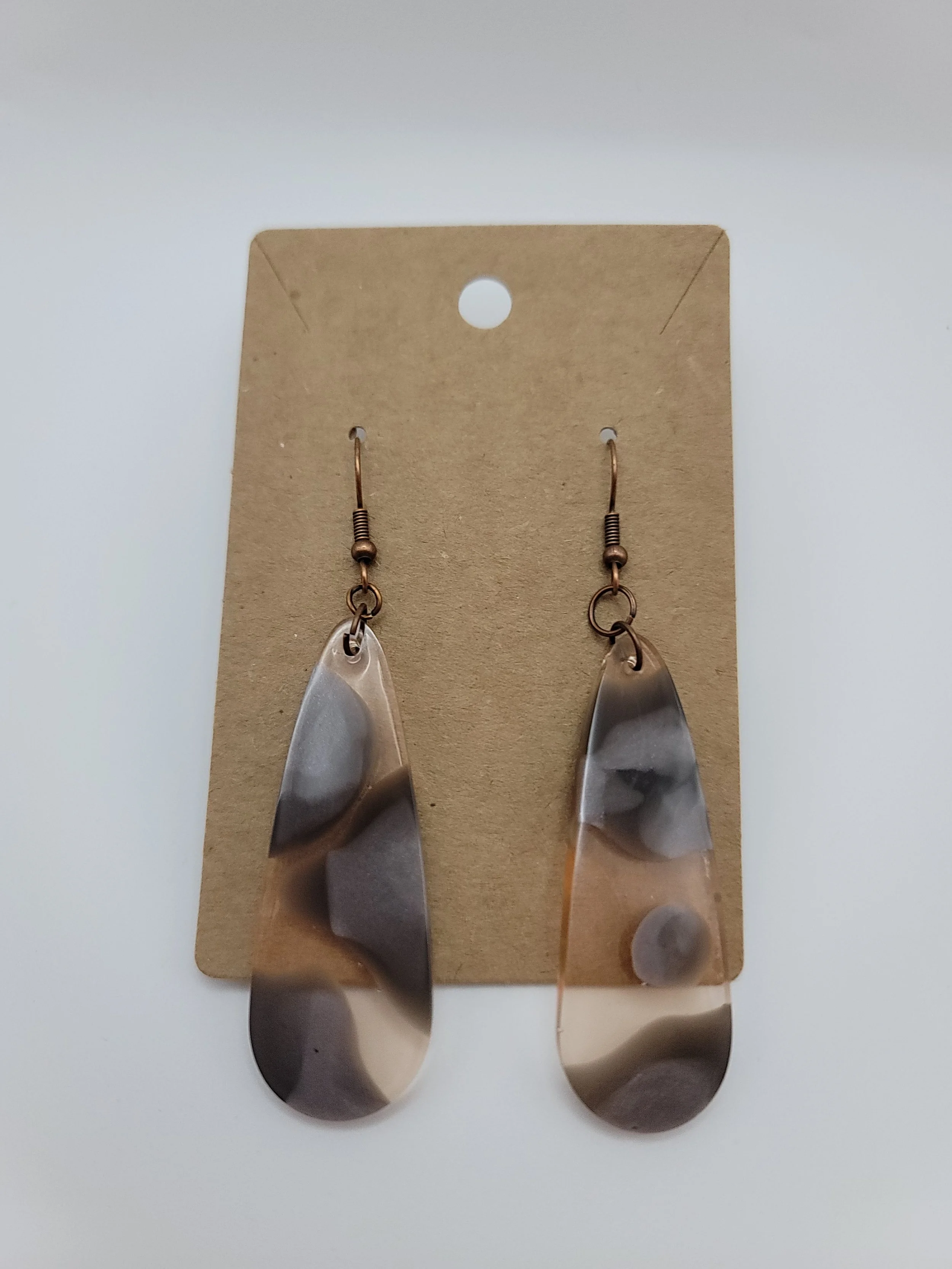 Woodgrain Teardrop Earrings