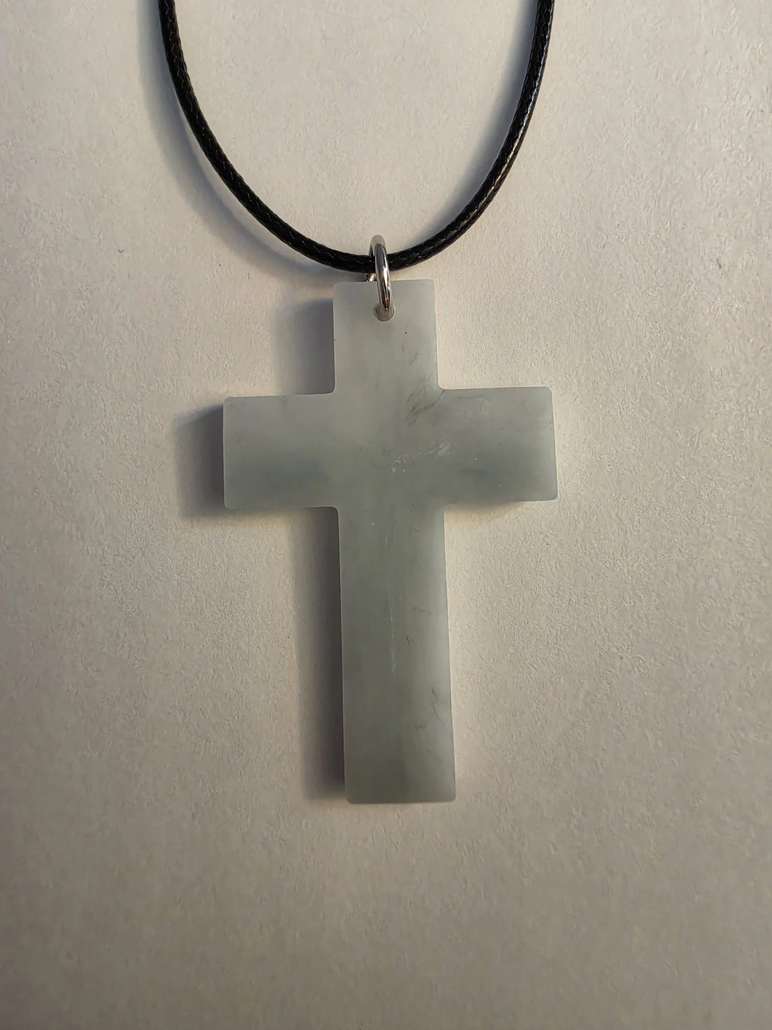 White Marble Cross Necklace
