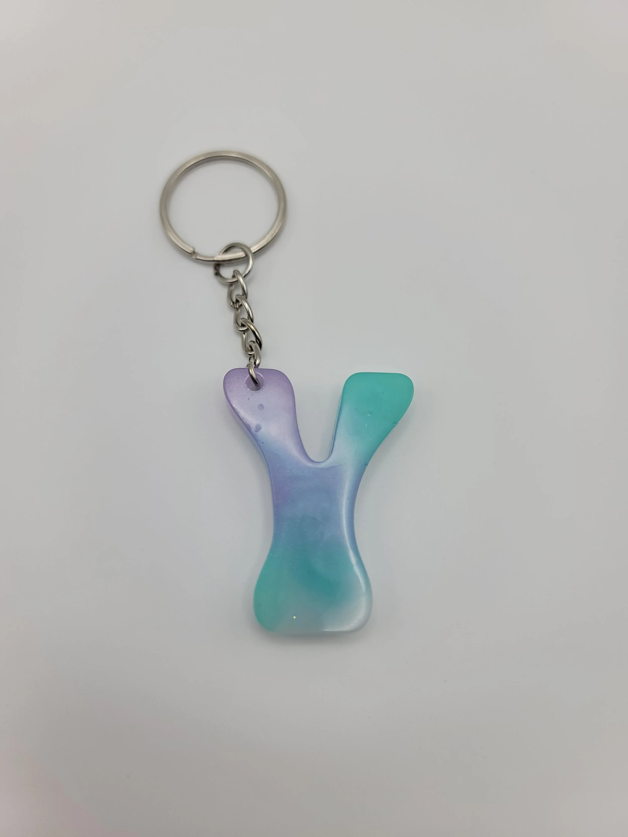 "Y" Green, White, & Purple Keychain