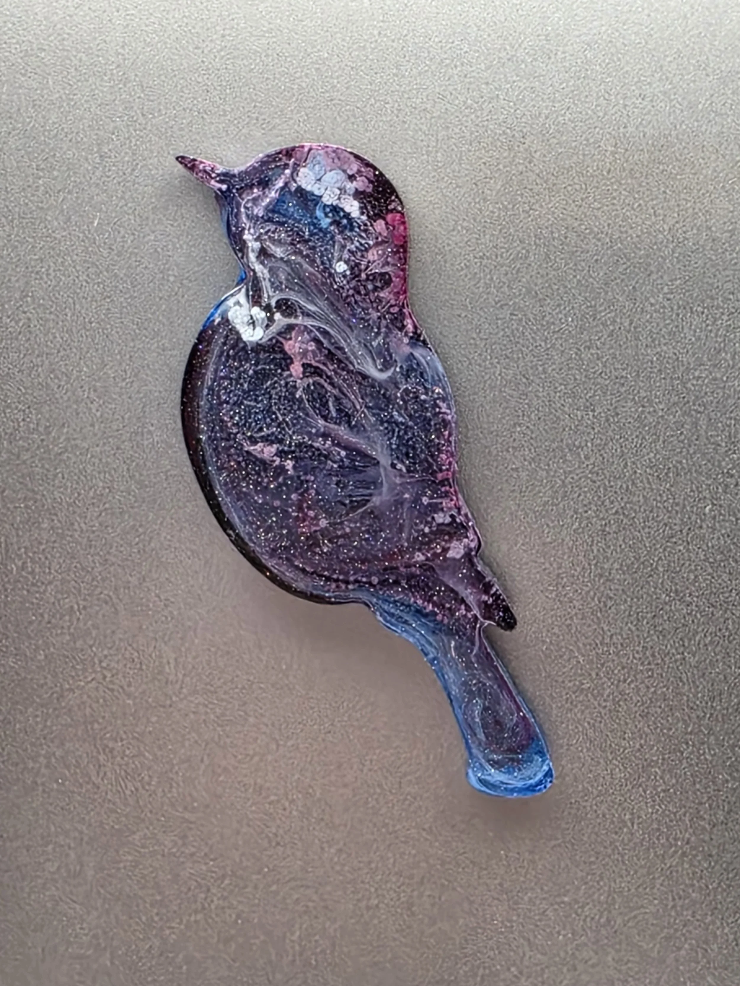 Purple & Blue Swirl Bird Magnet