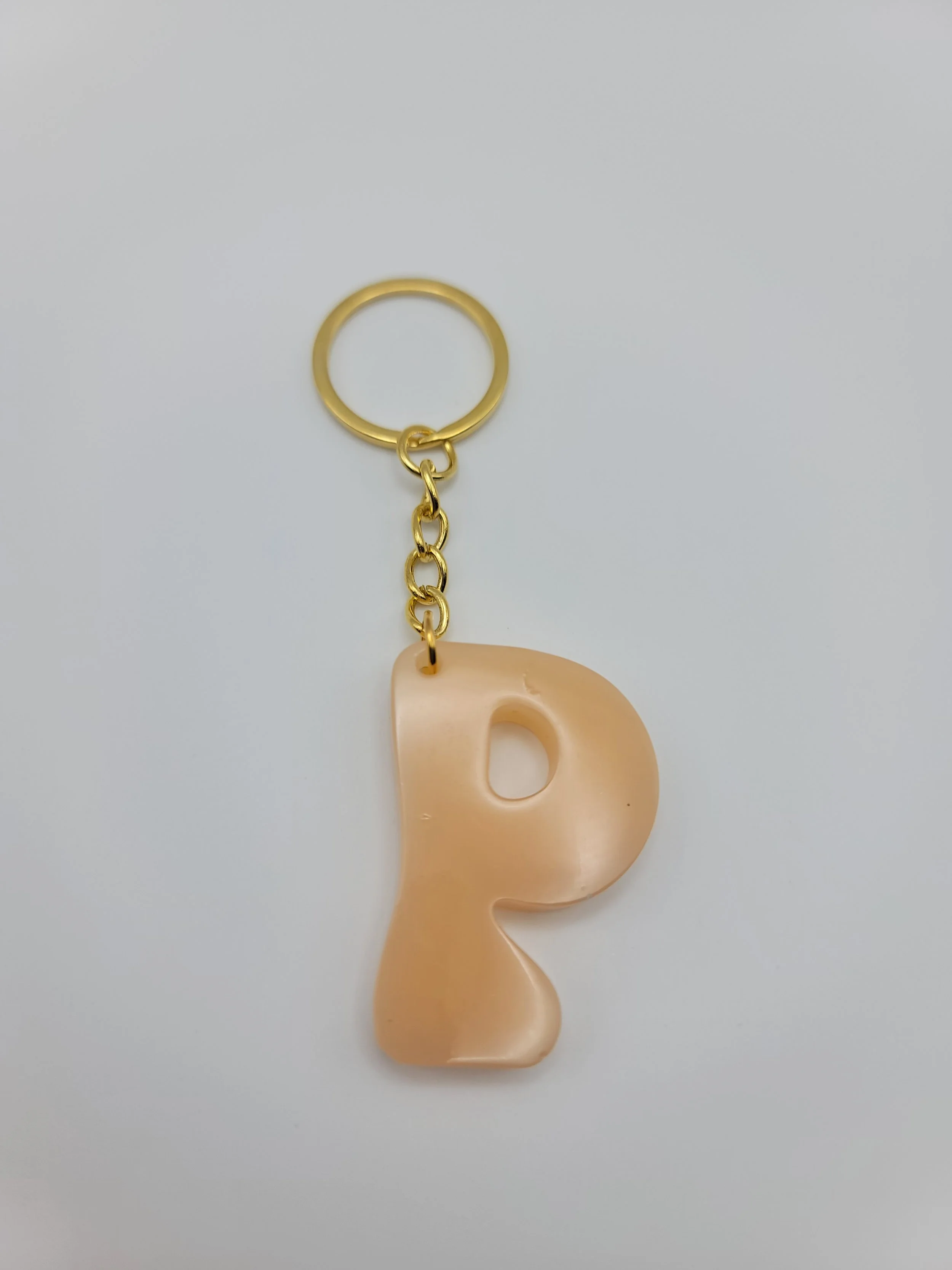 "P" Peach Keychain