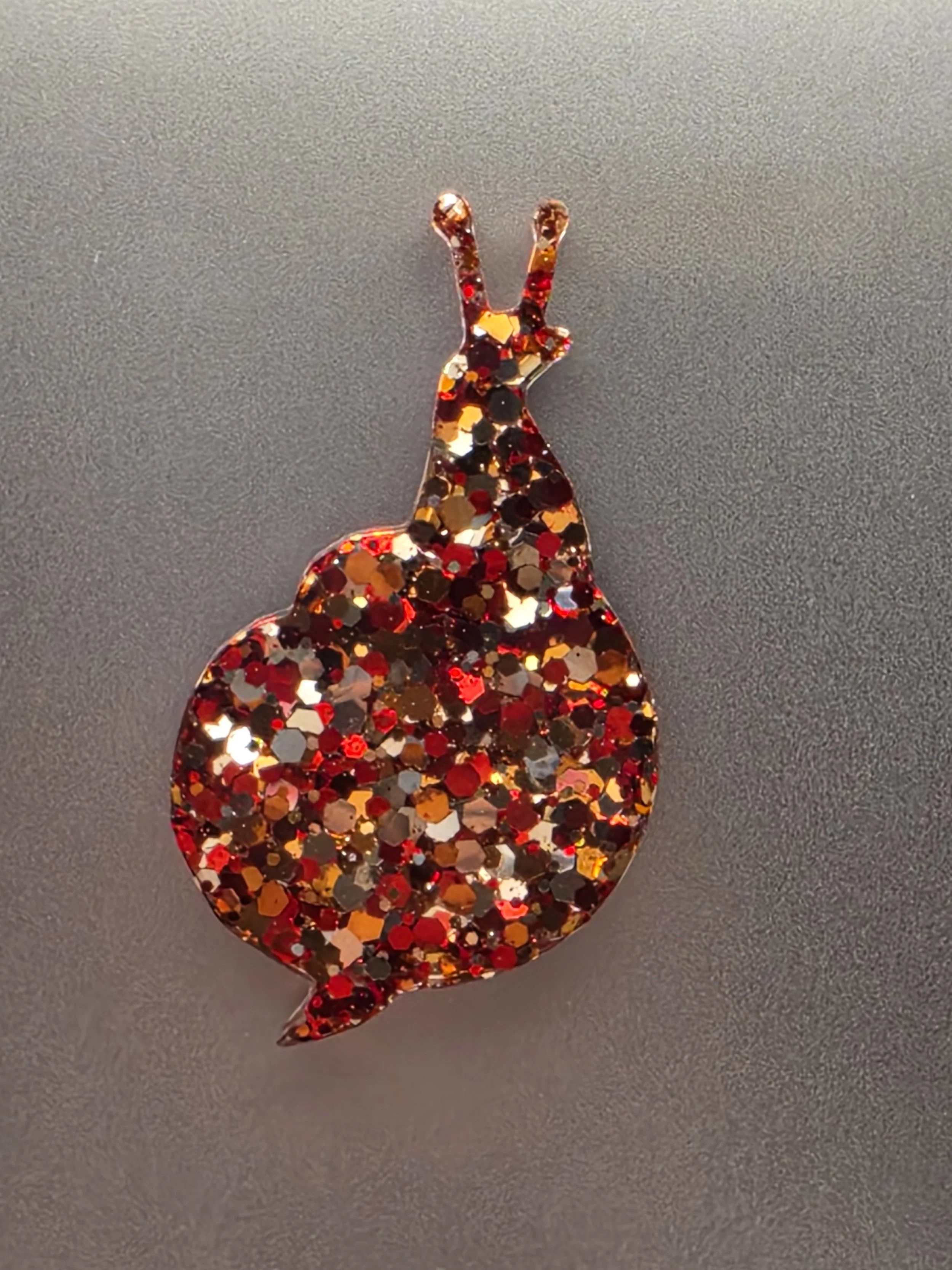 Autumn Glitter Snail Magnet