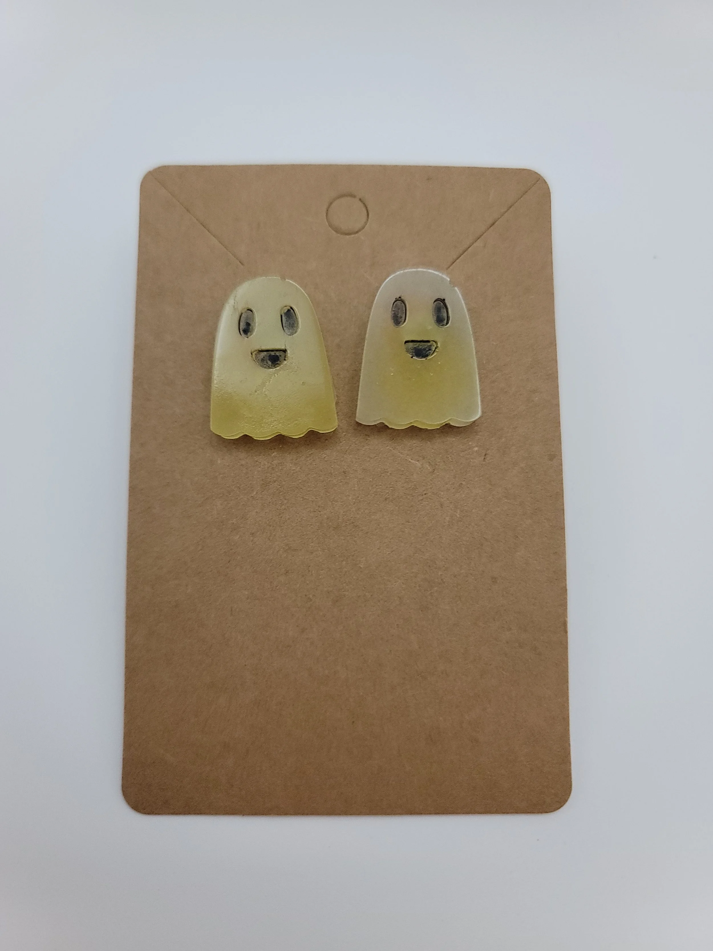 Small Glow in the Dark Happy Ghost Earrings