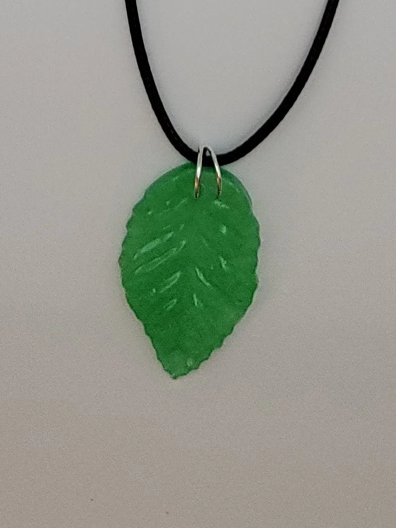 Large Green Leaf Necklace