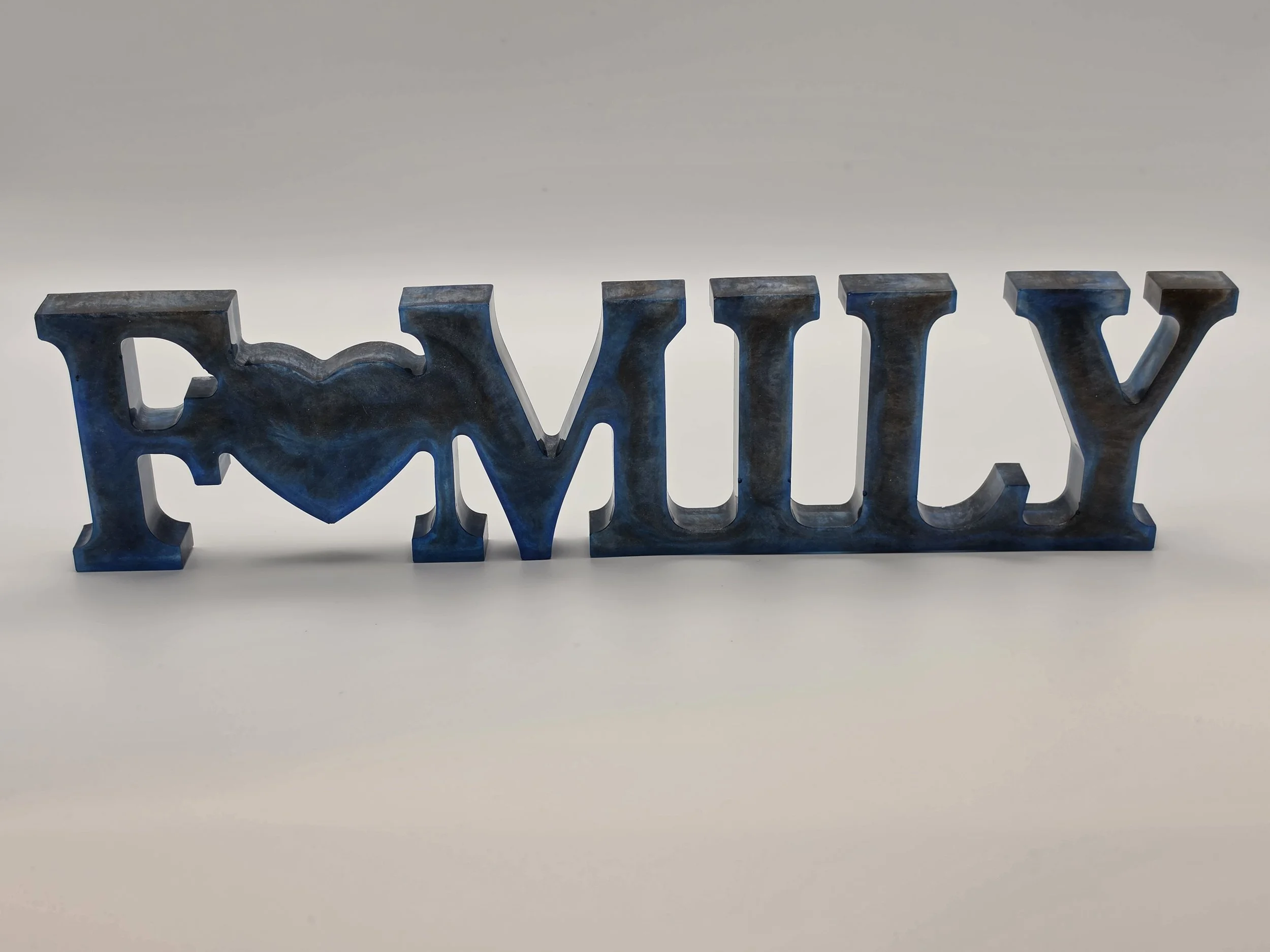 "Family" Blue & Brown Sign