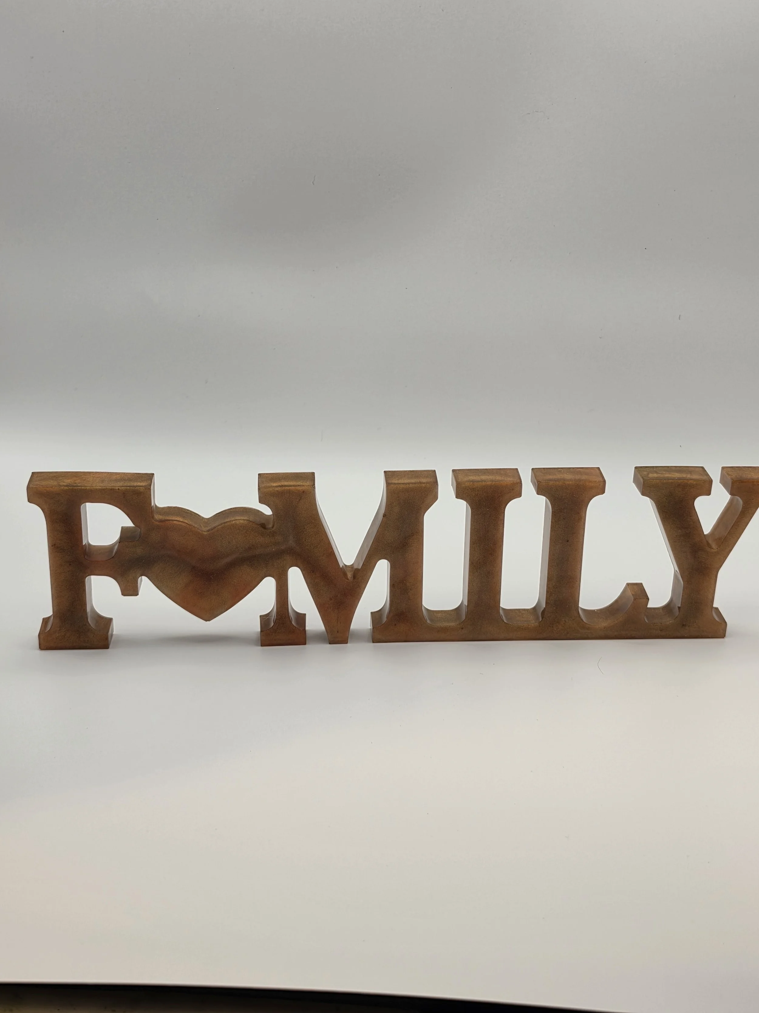 "Family" Amber Gold Sign