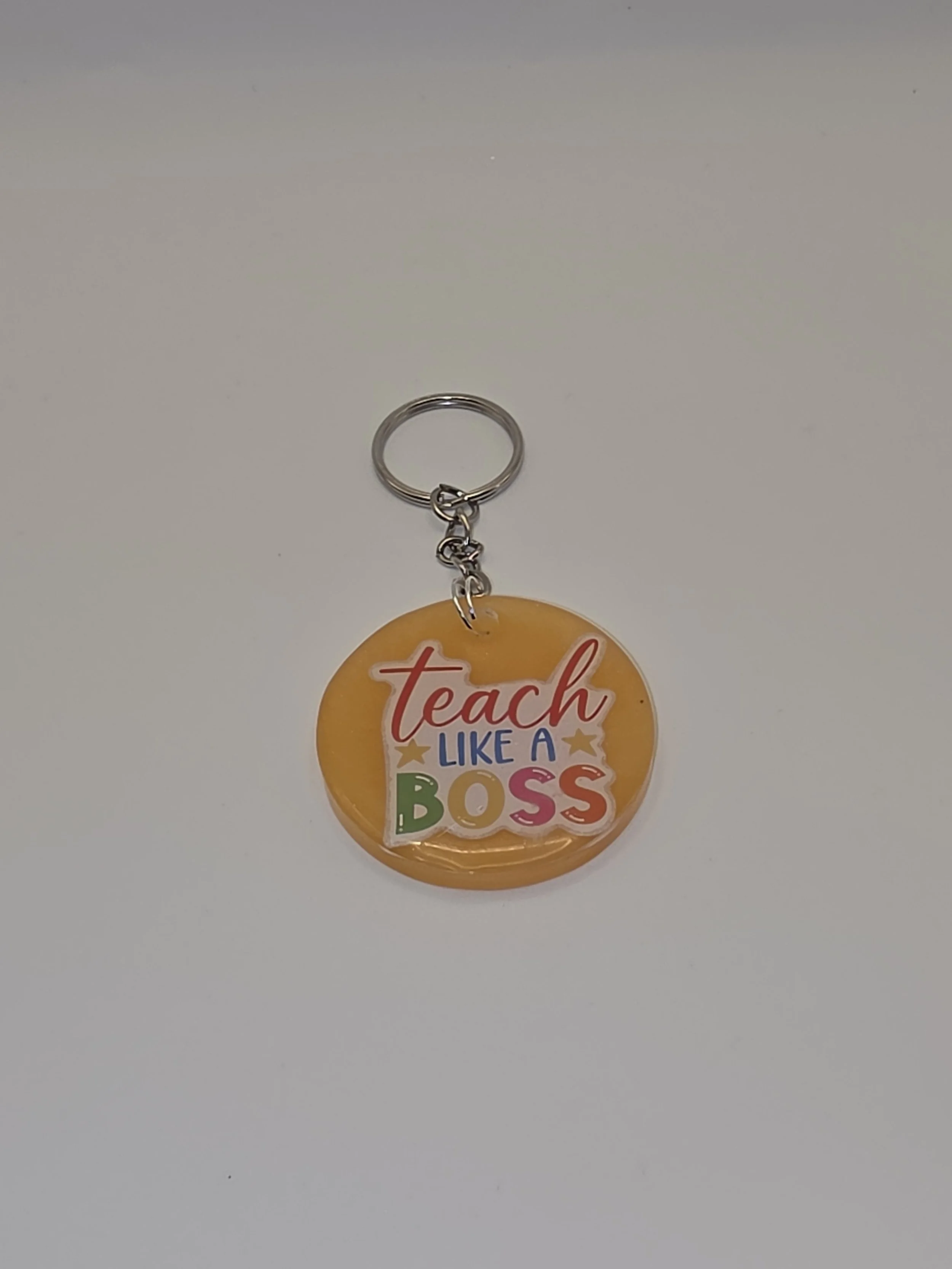 Orange "Teach Like a Boss" Keychain
