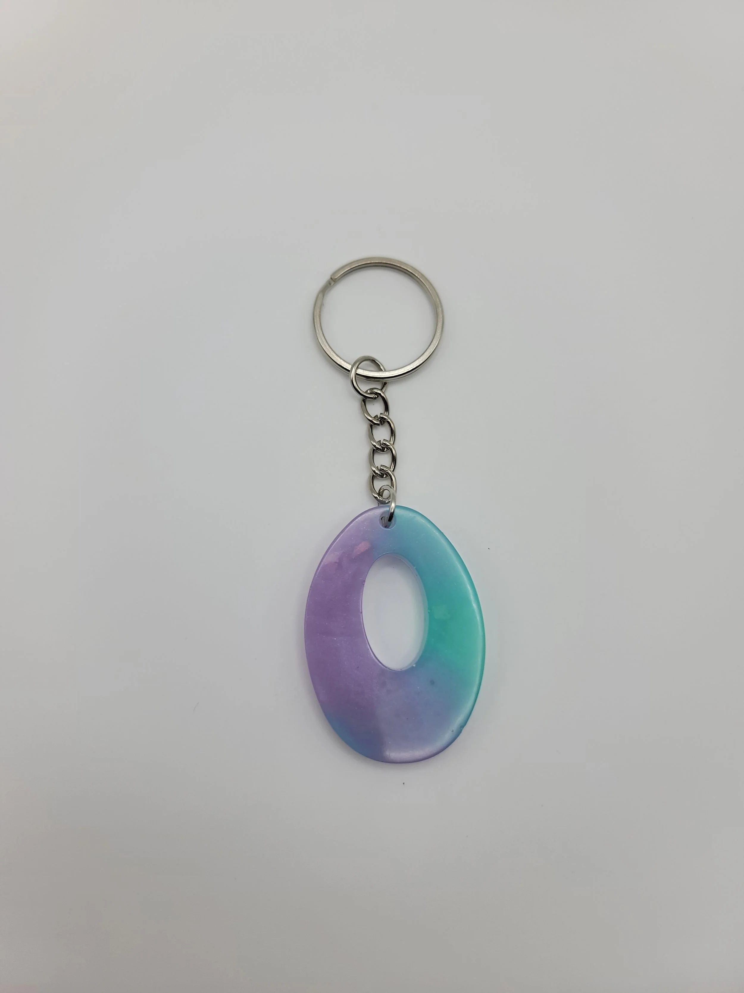 "O" Green, White, & Purple Keychain