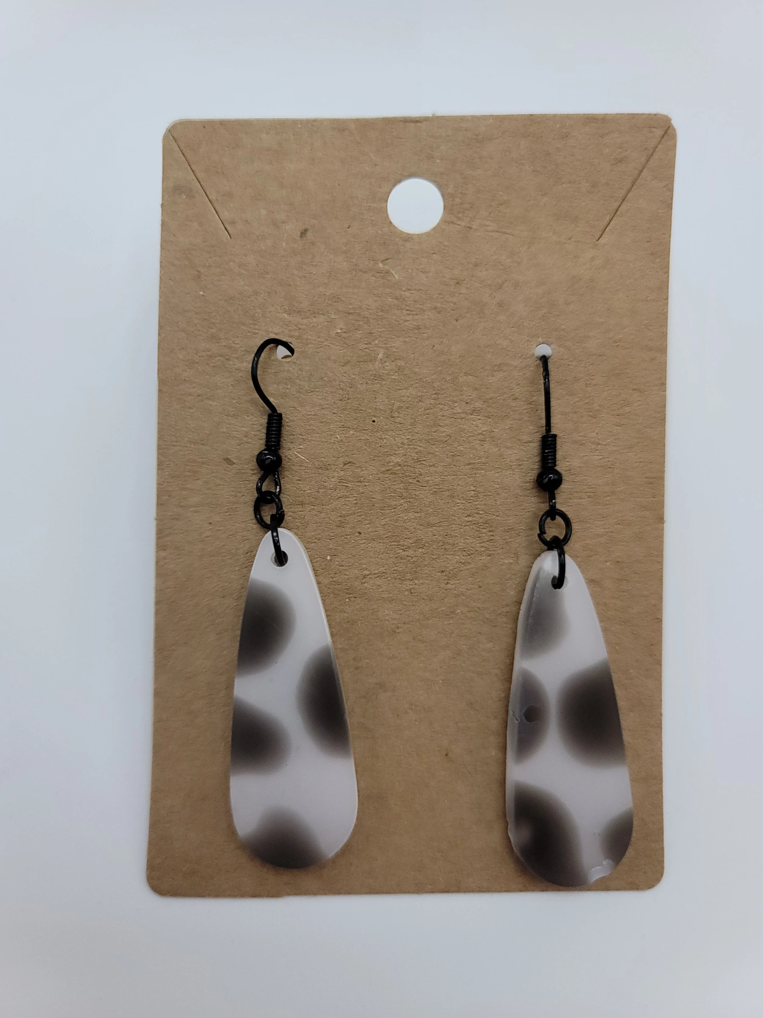 Cow Print Teardrop Large Earrings