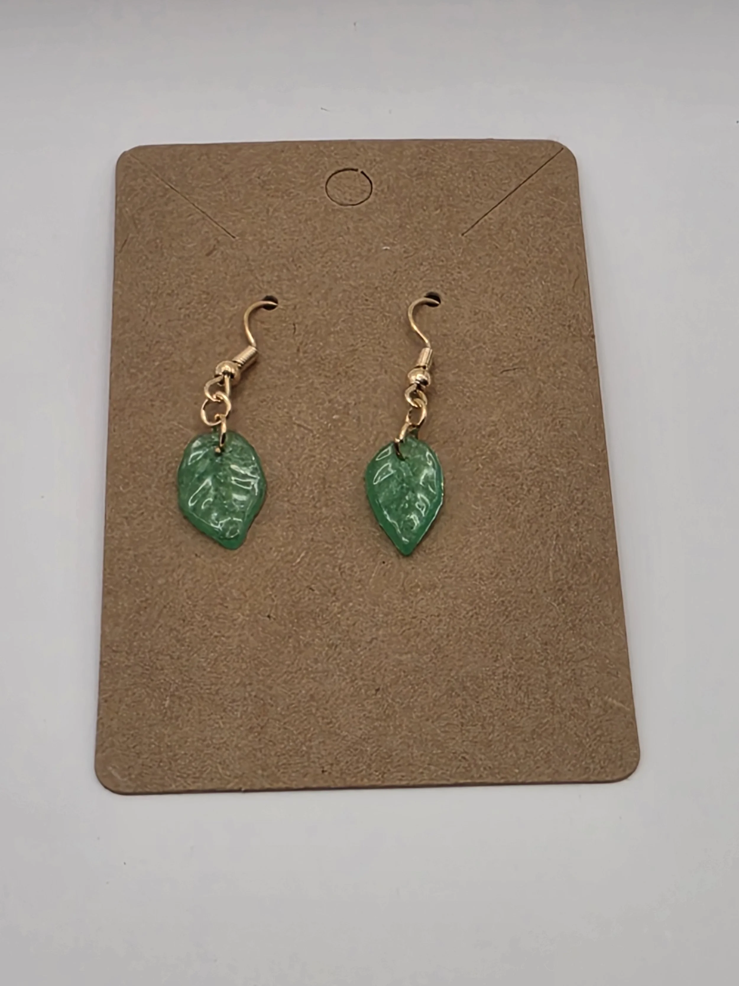 Small Leaf With Gold Hoops Earrings