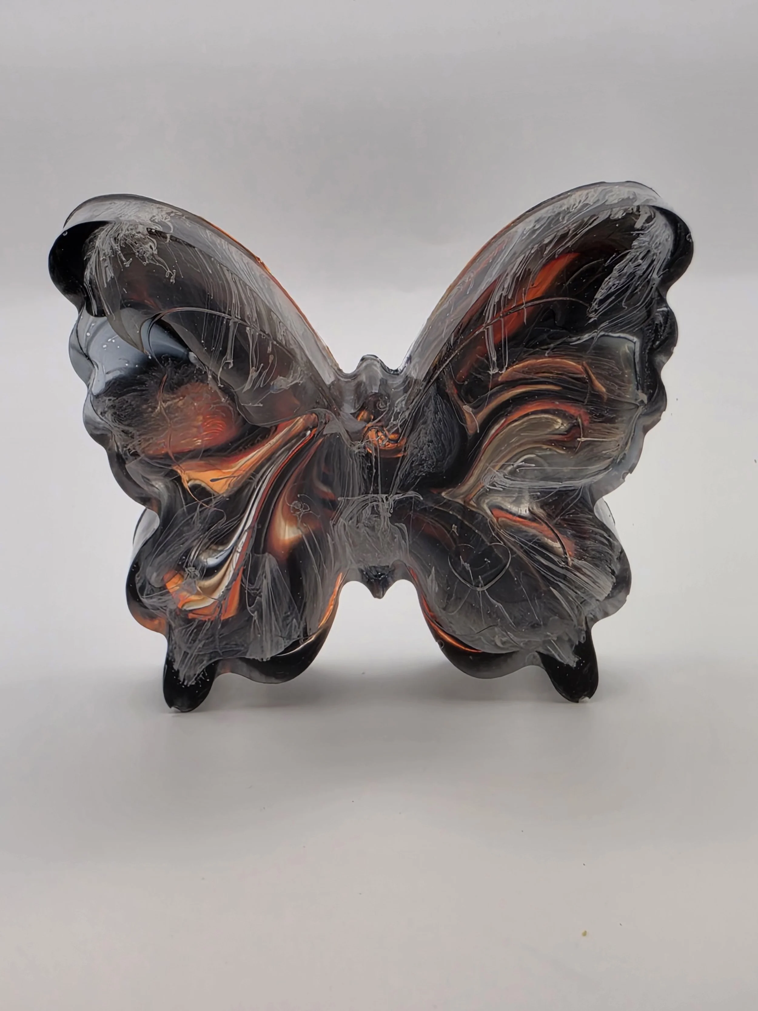 Medium Black, Orange & White Swirl Butterfly