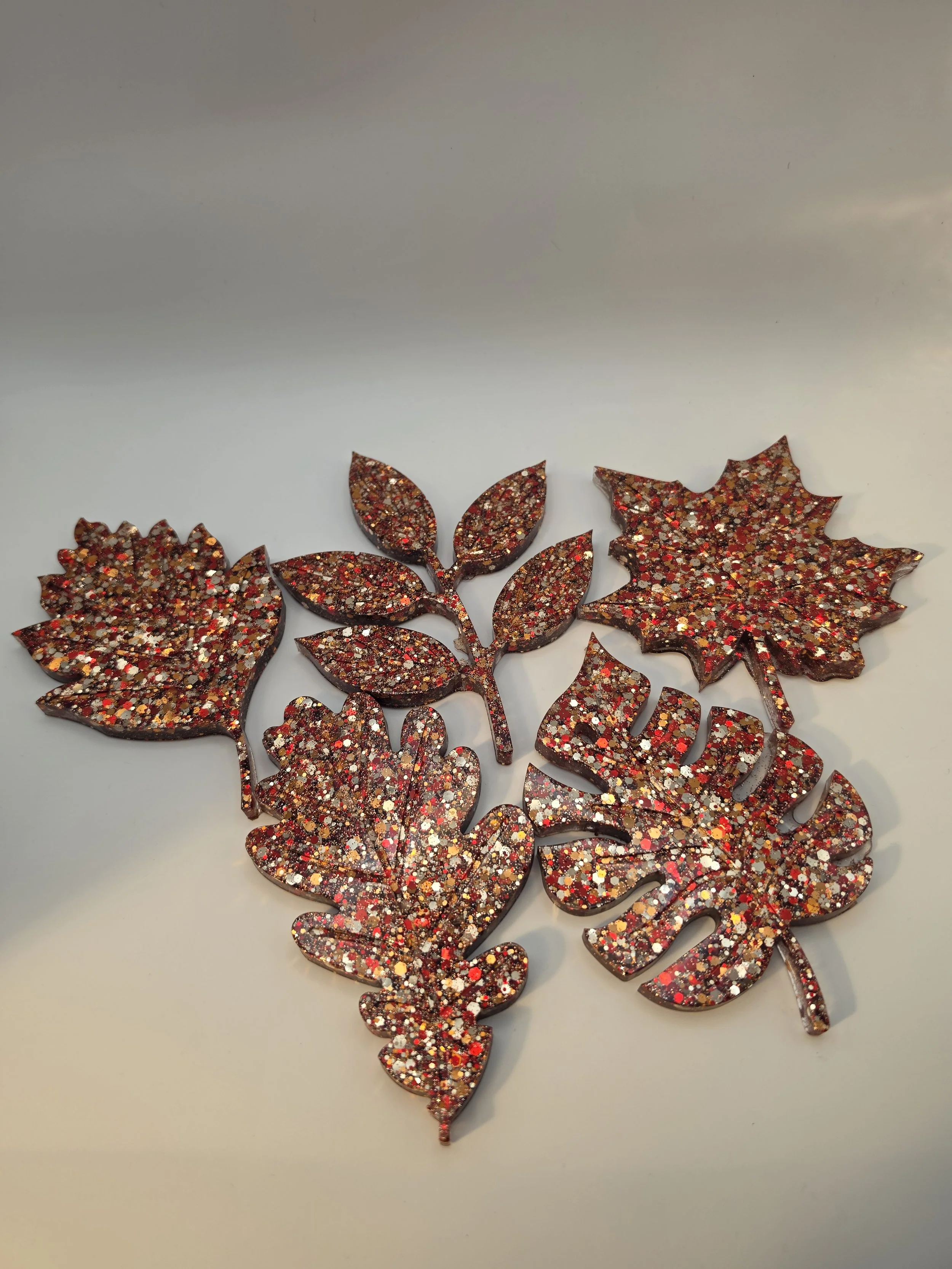 Autumn Sparkle Leaf Coaster Set of 4