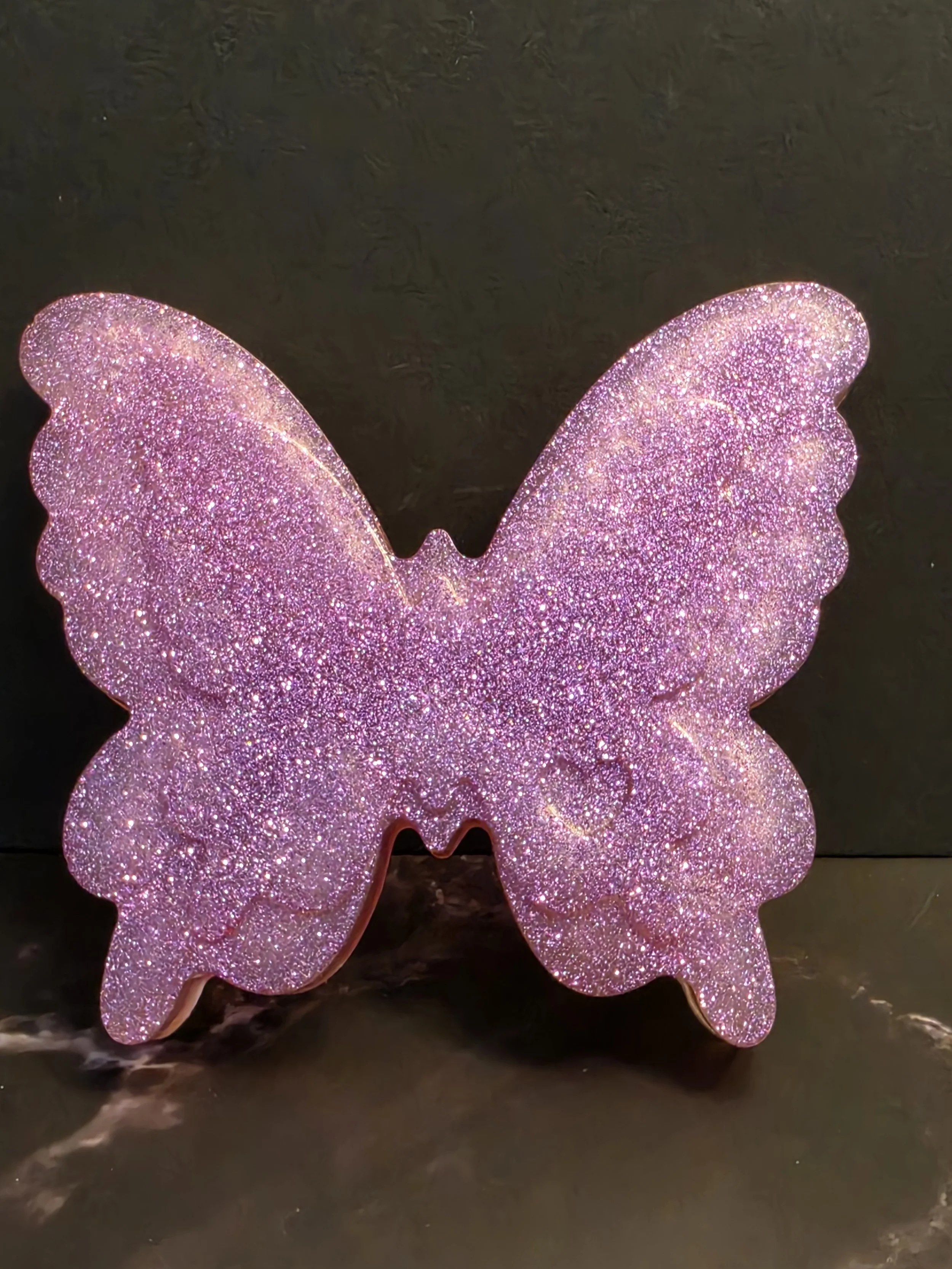 Large Pink with Purple Glitter Butterfly