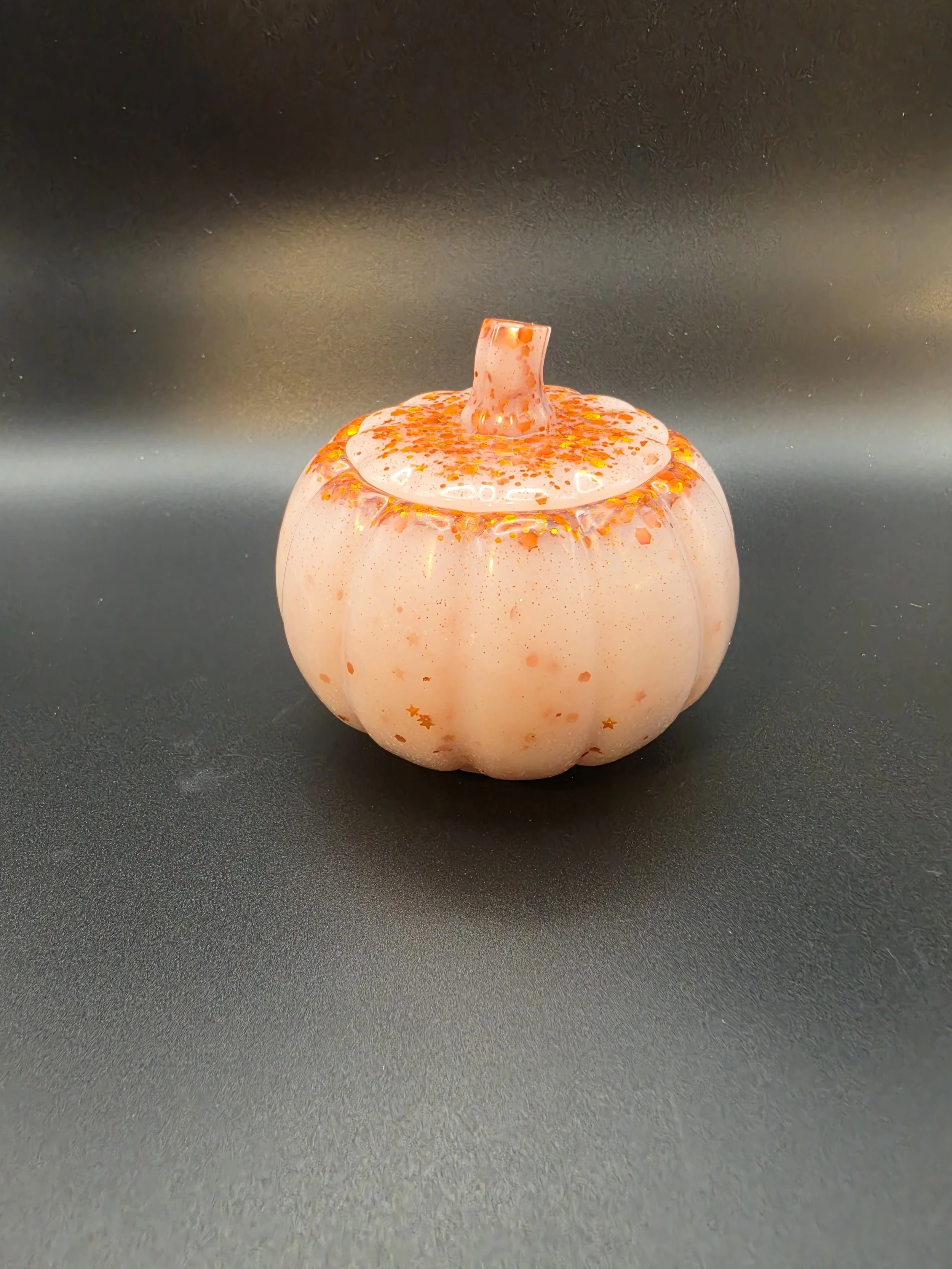 White & Gold Glitter Pumpkin Jar