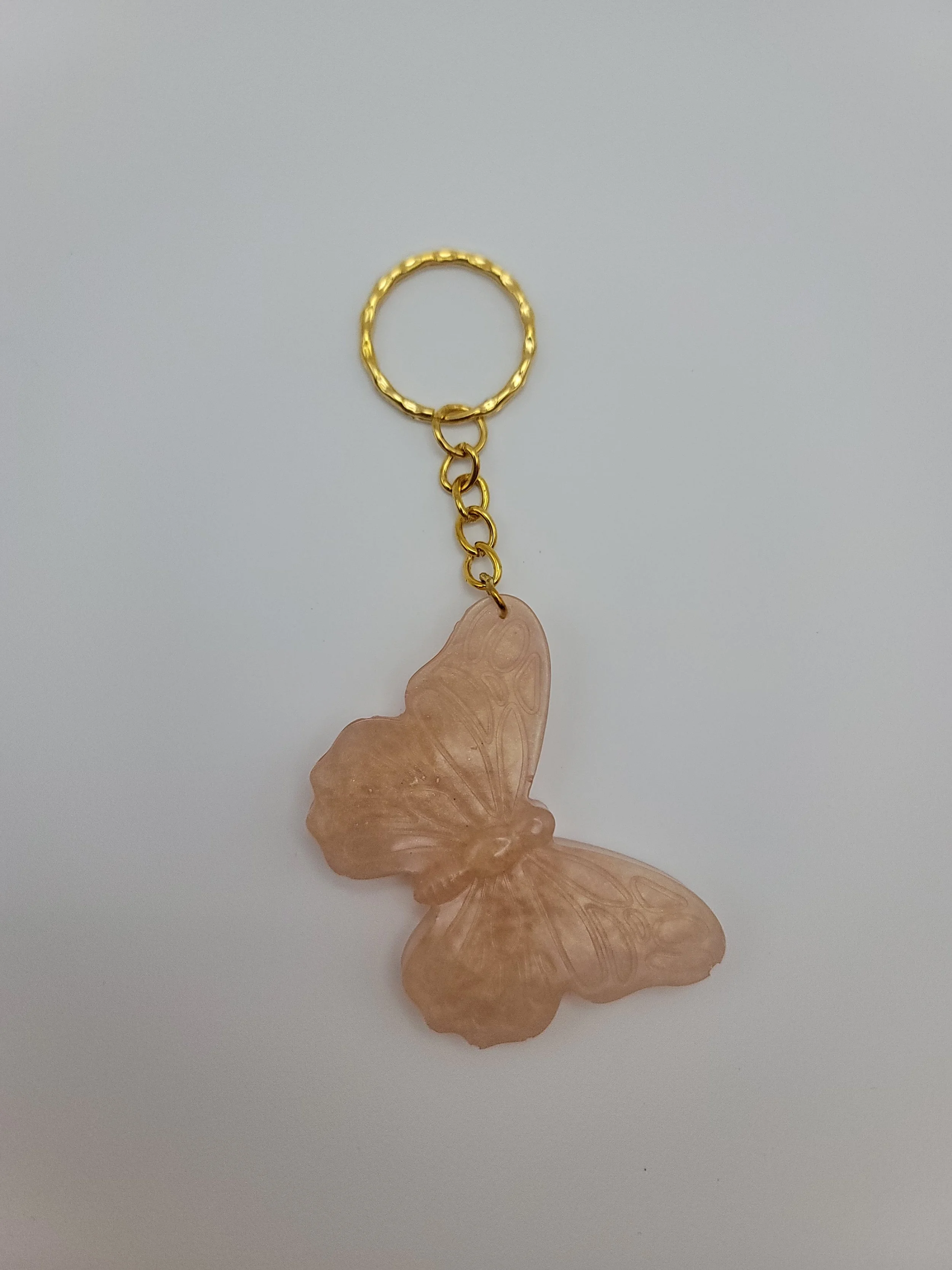 Shimmery Gold Butterfly Keychain