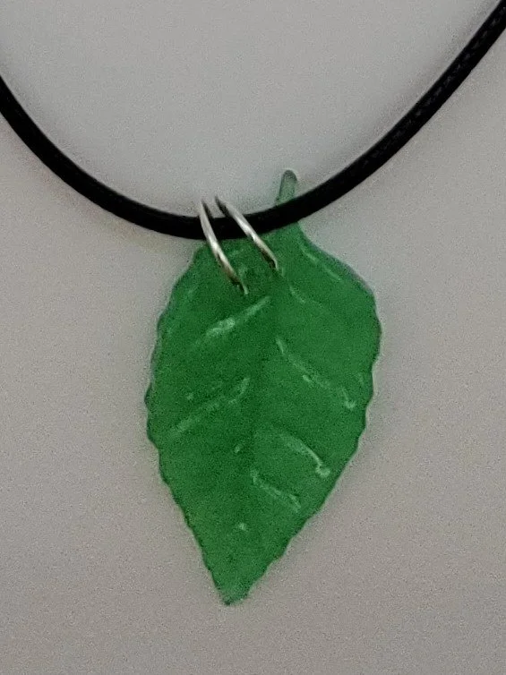 Medium Green Leaf Necklace