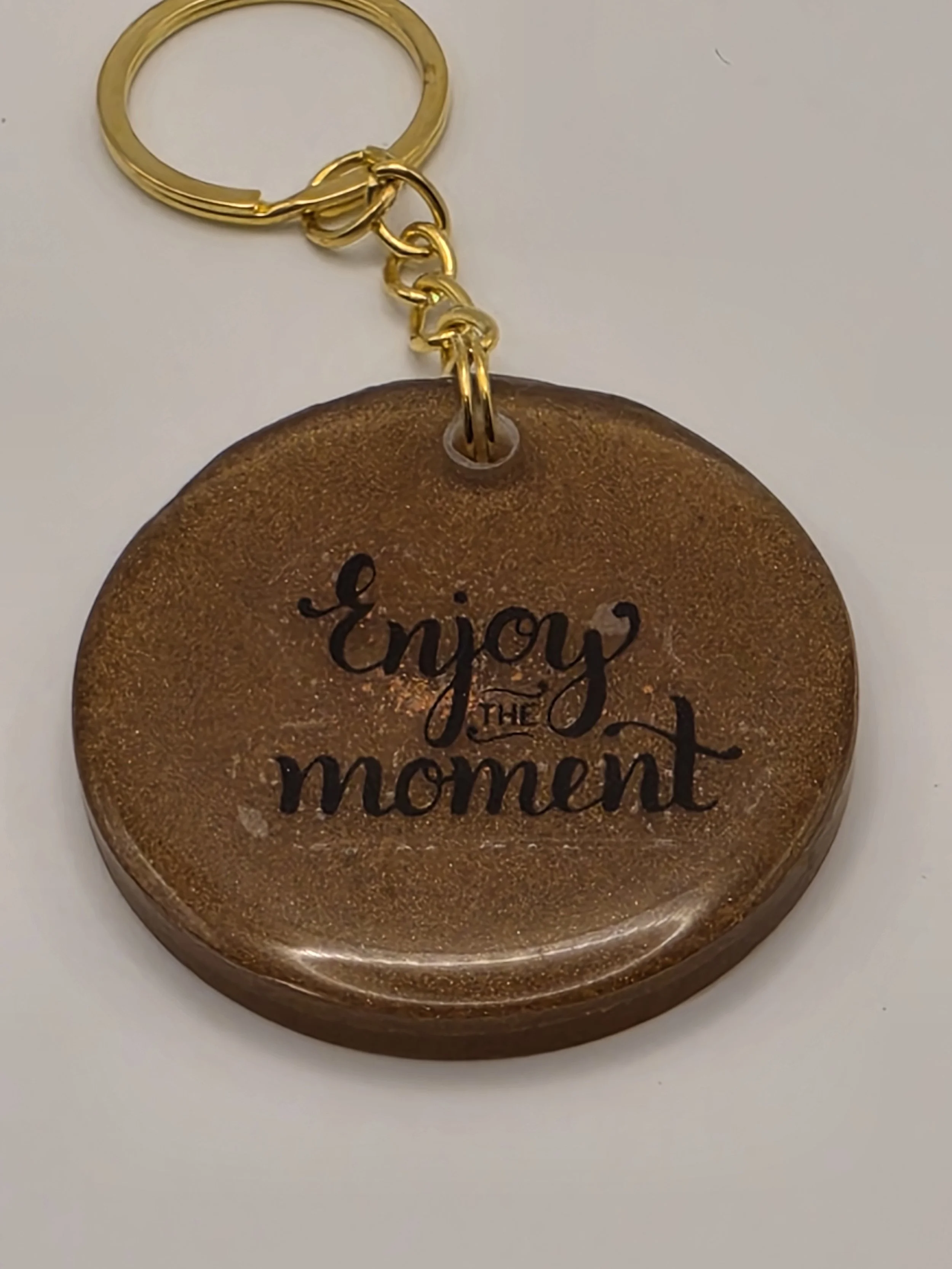 Brown "Enjoy The Moment" Keychain