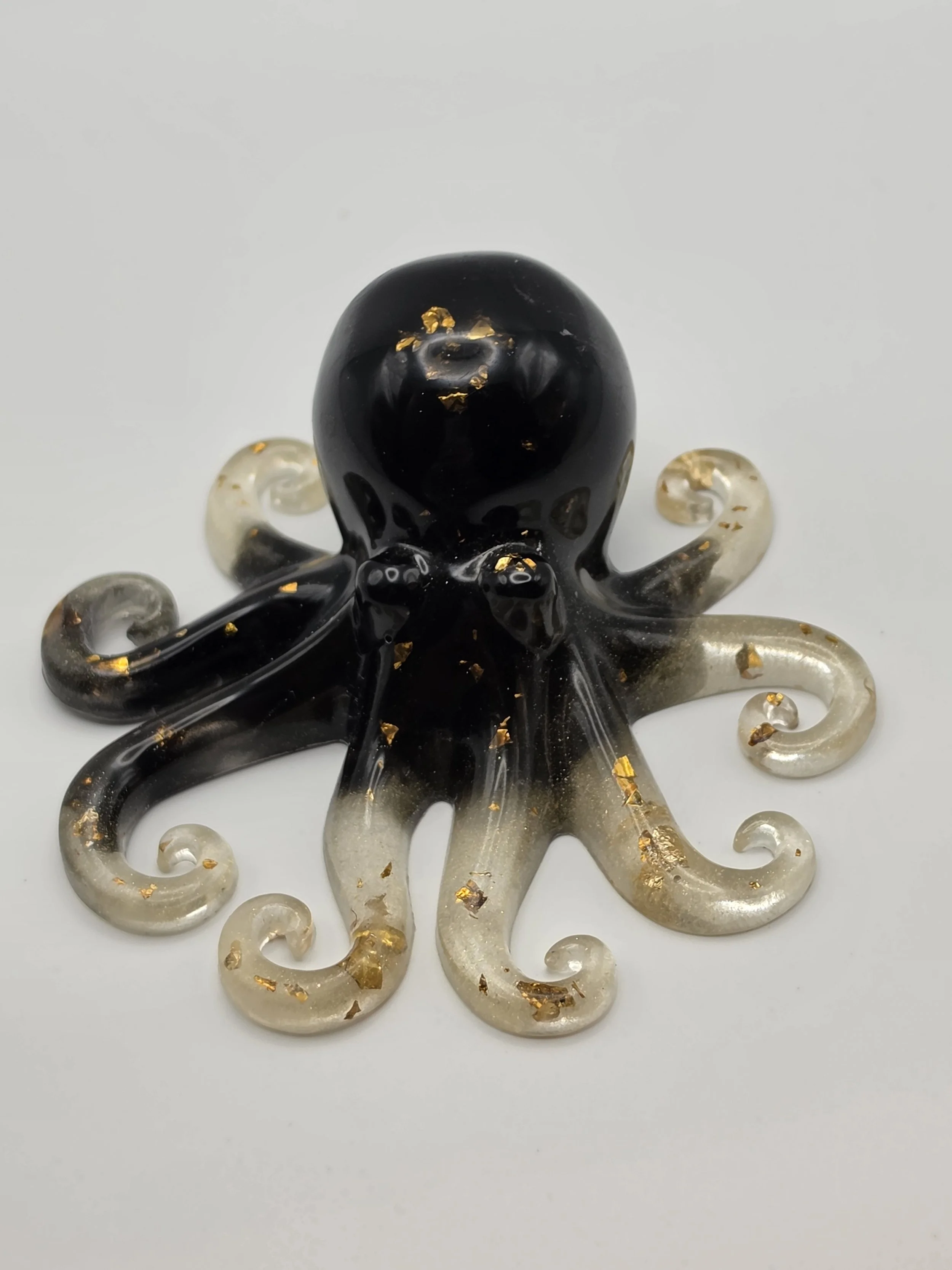 Black & Gold with Gold Flakes Octopus