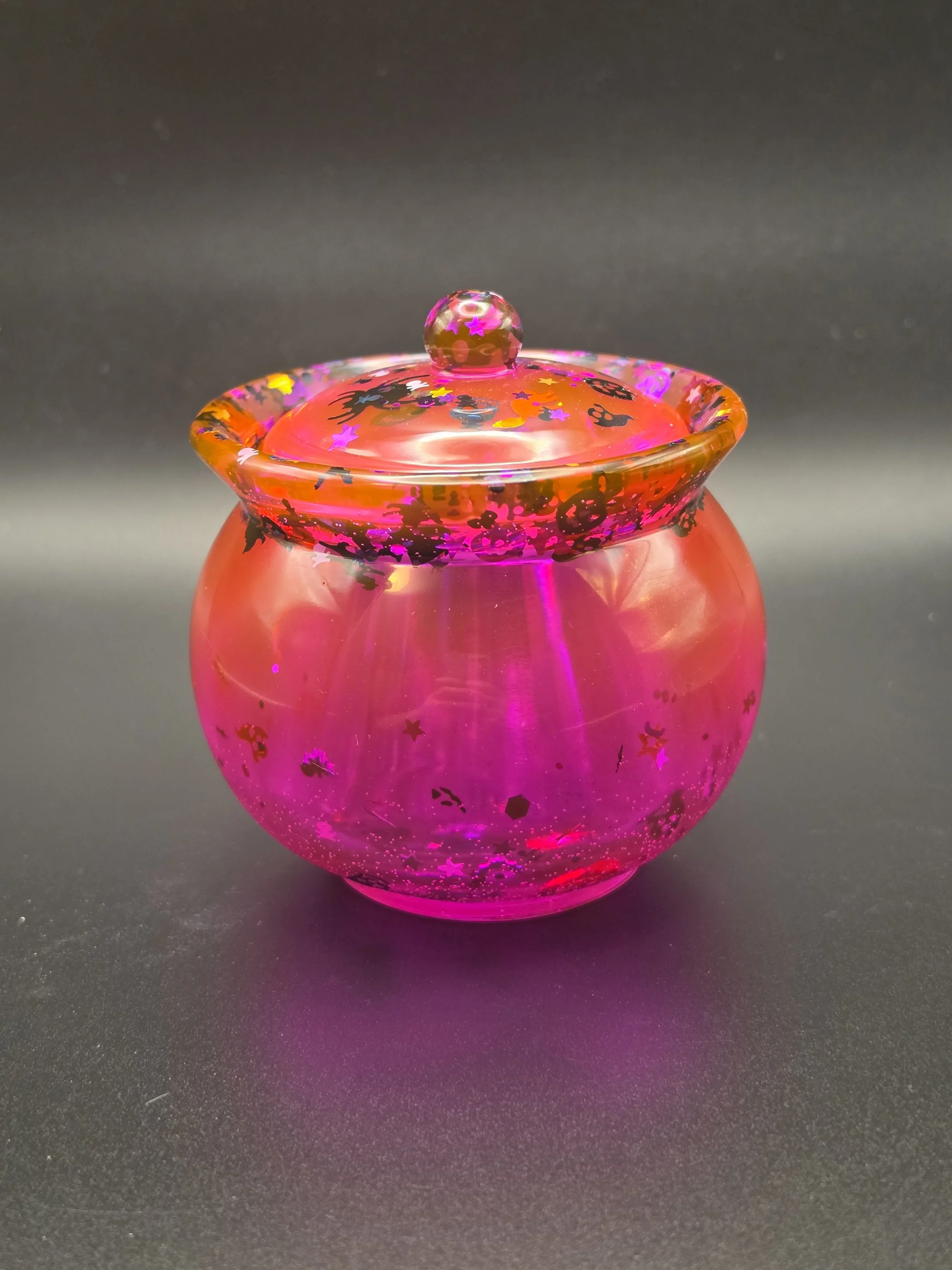Pink Halloween Cauldron Jar