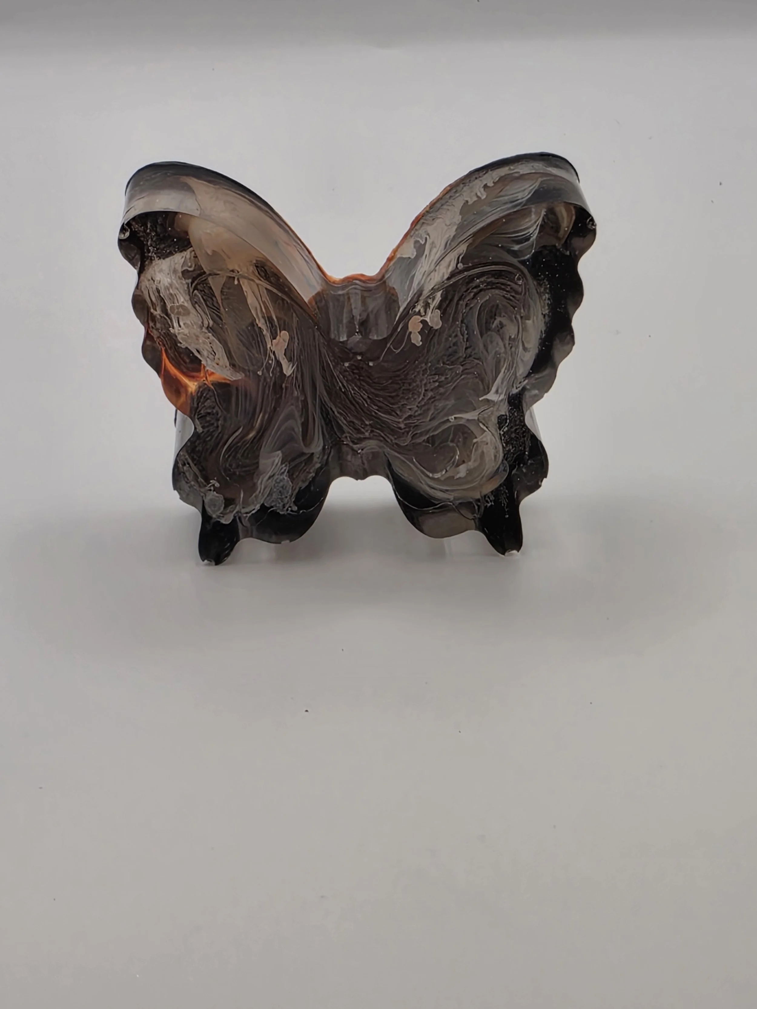 Small Black, Orange & White Swirl Butterfly