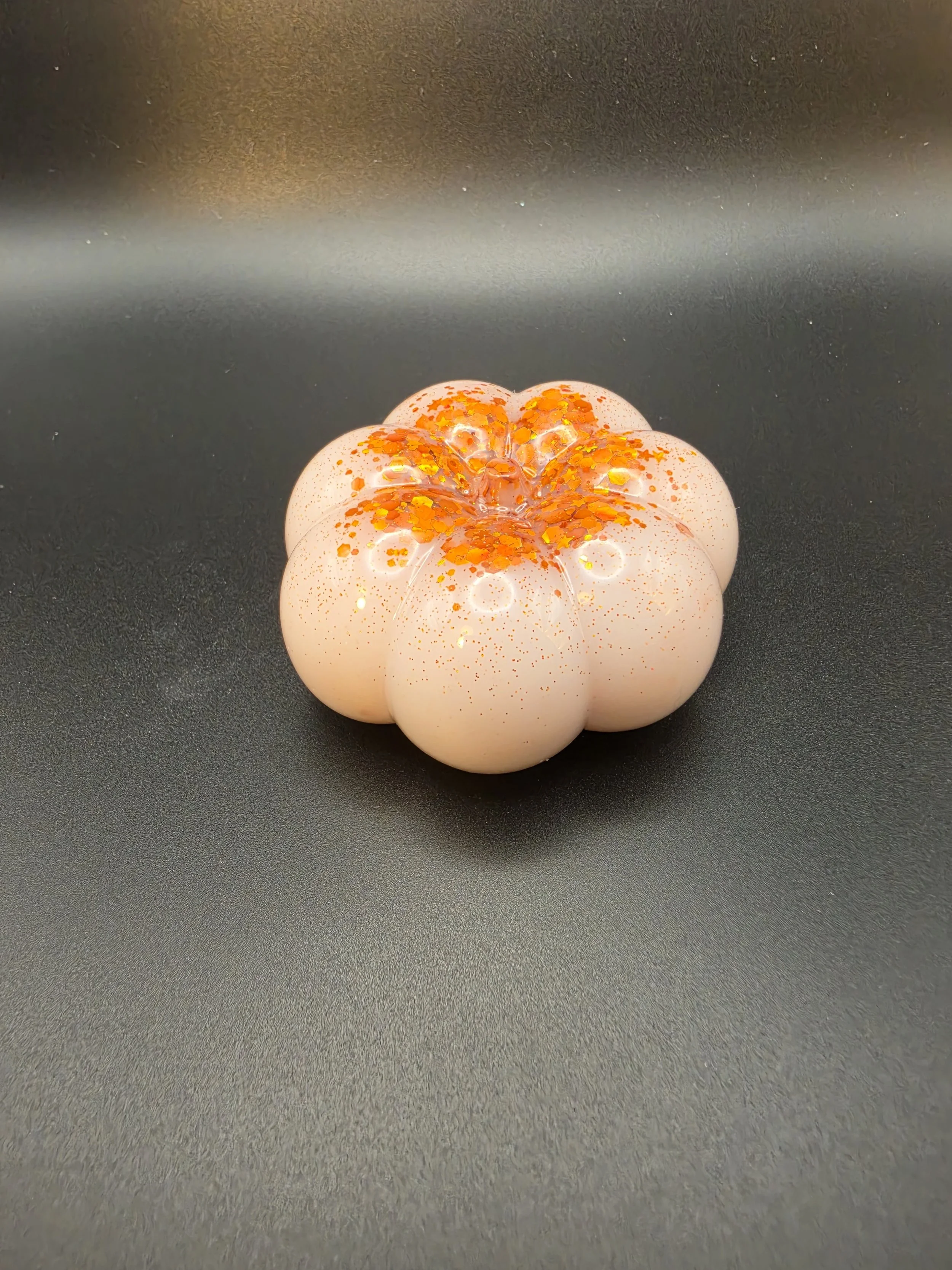 White with Gold Glitter Large Pumpkin