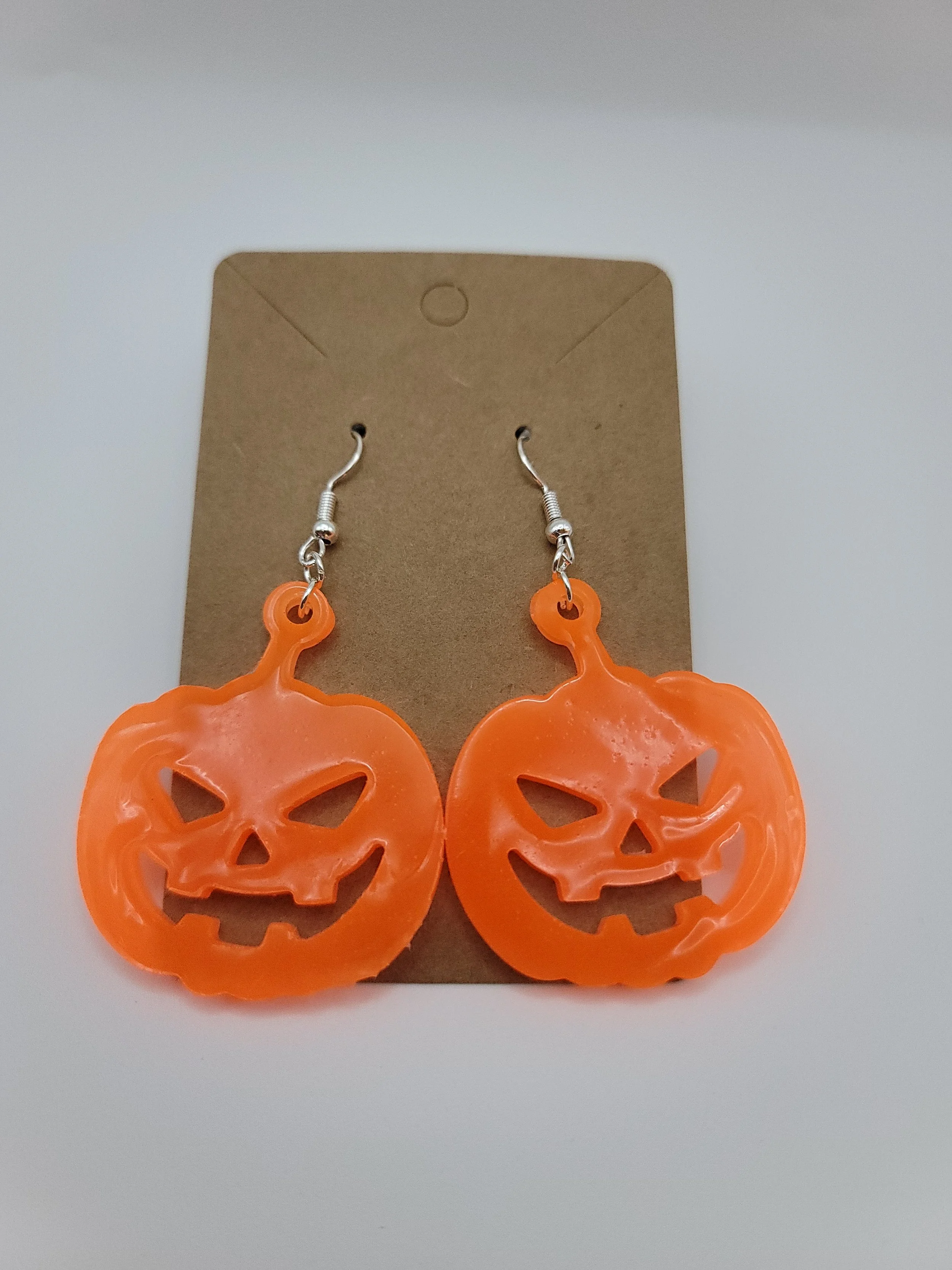 Glow in the Dark Pumpkin Orange Earrings