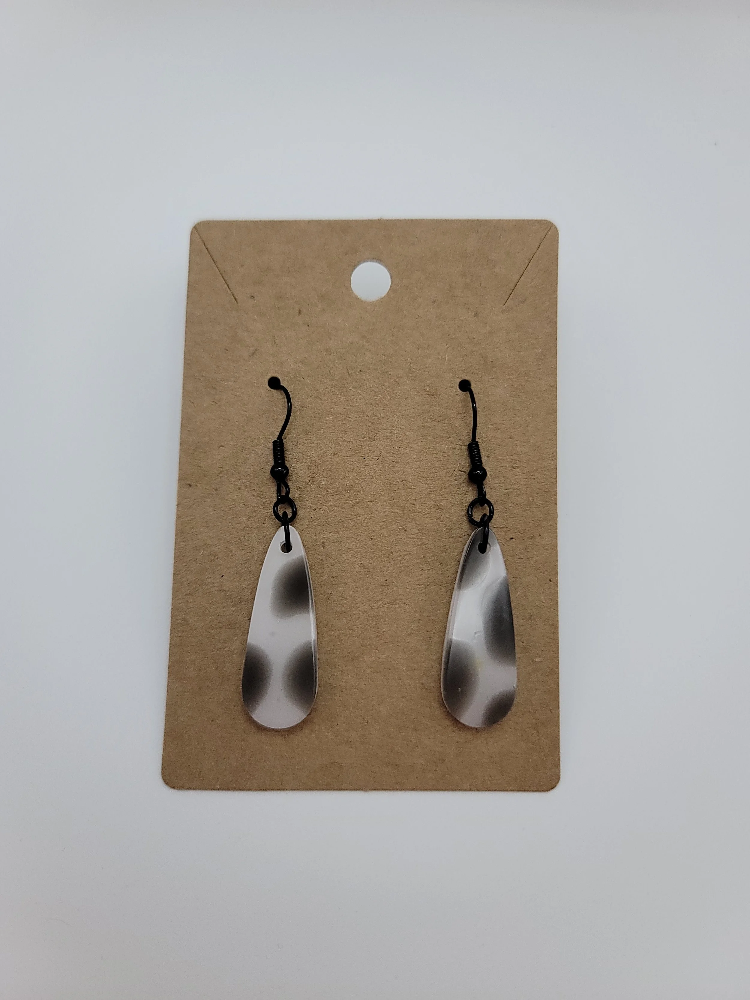 Cow Print Teardrop Small Earrings