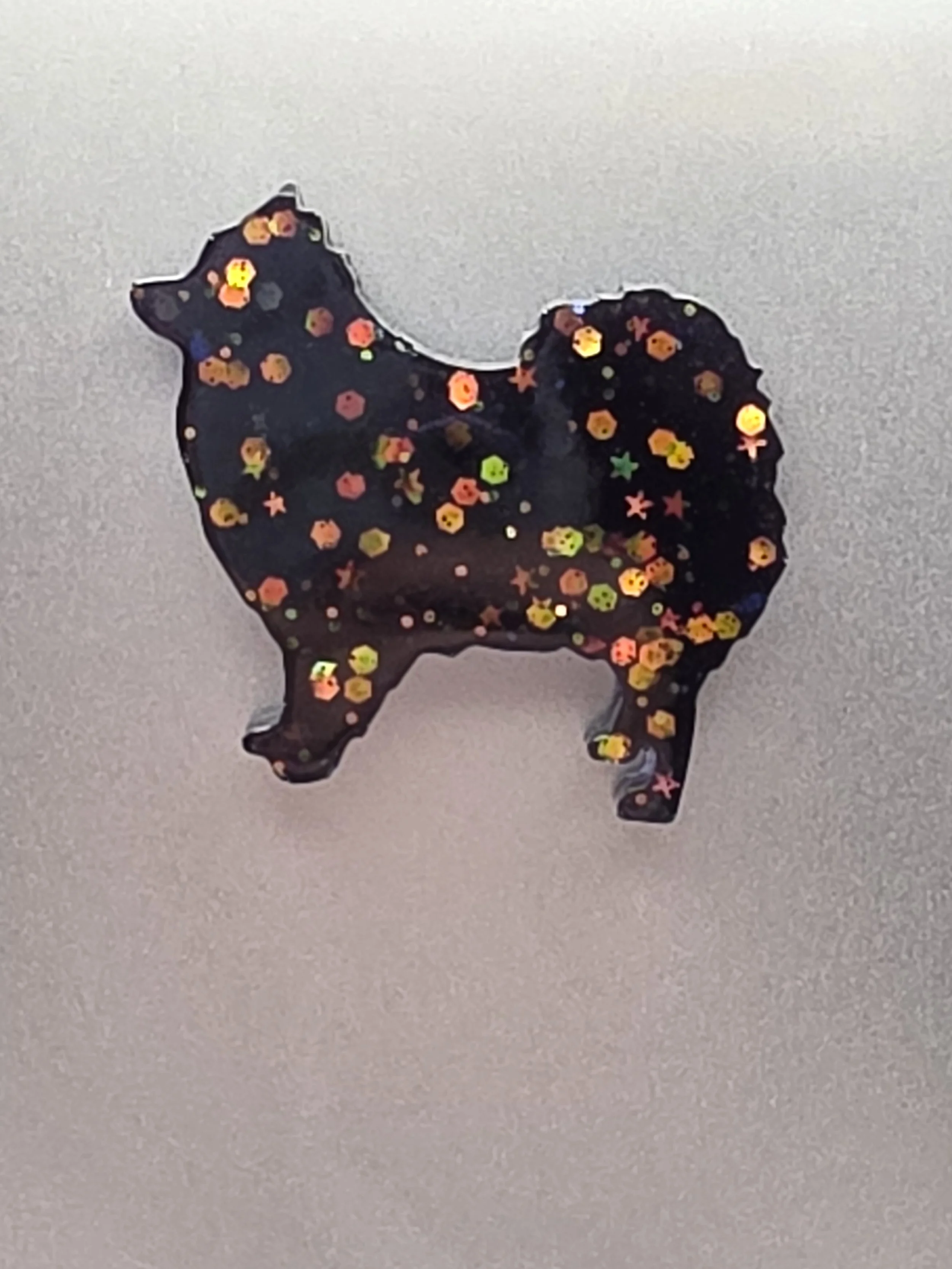 Black Glitter Dog Magnet