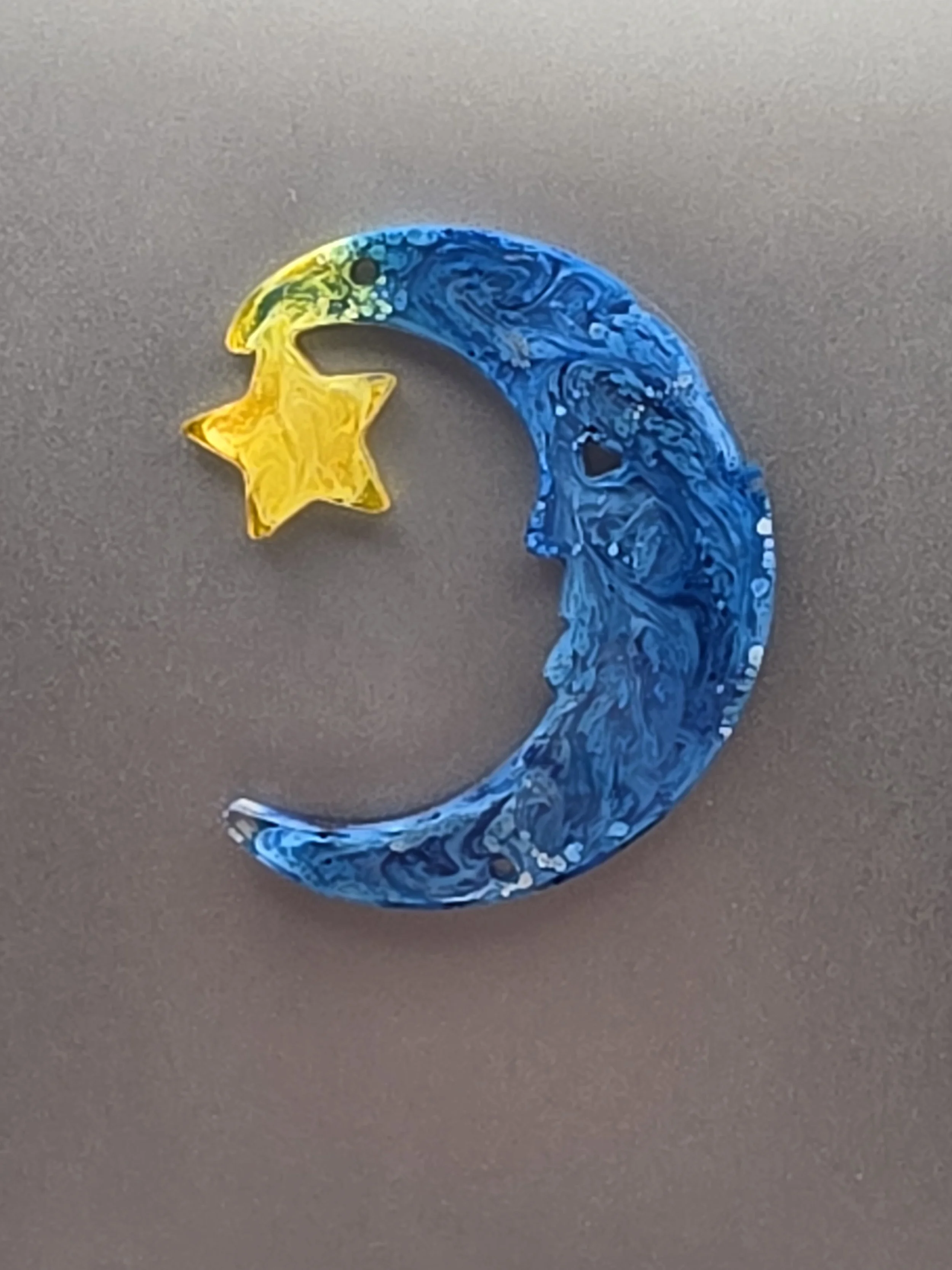 Blue Swirl Moon Magnet