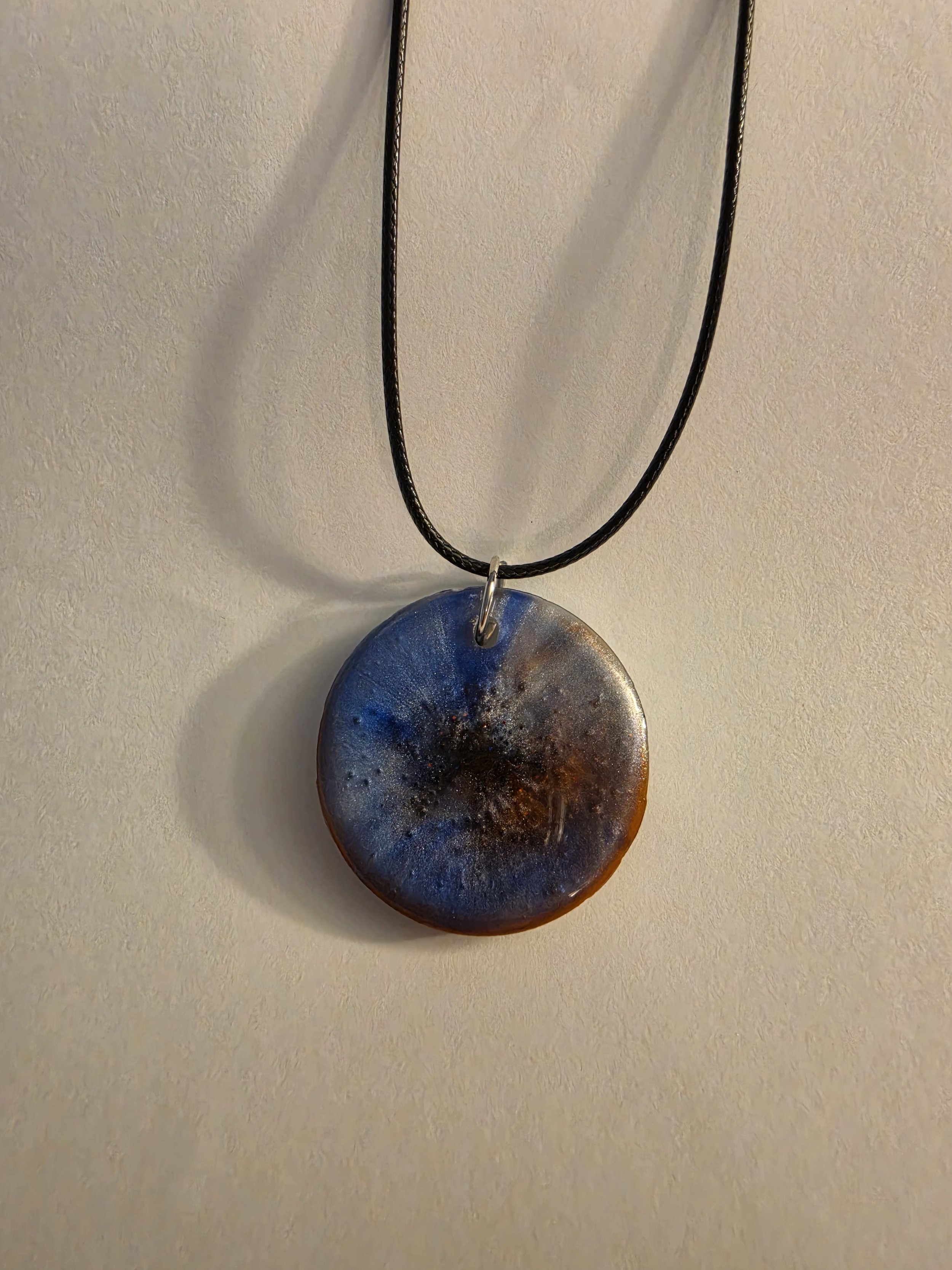 Red, White, & Blue Swirl Round Necklace