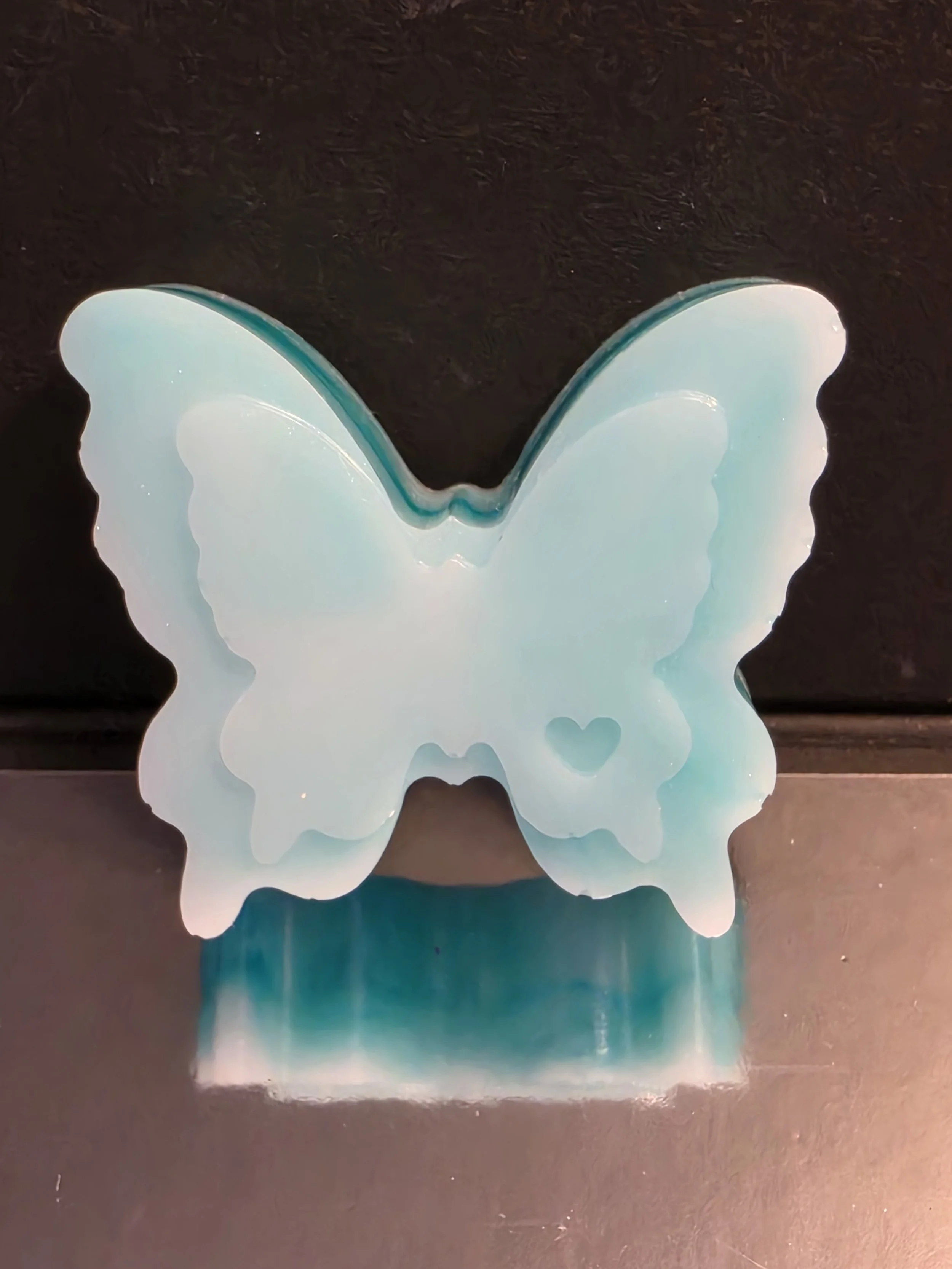 Small White & Teal Butterfly