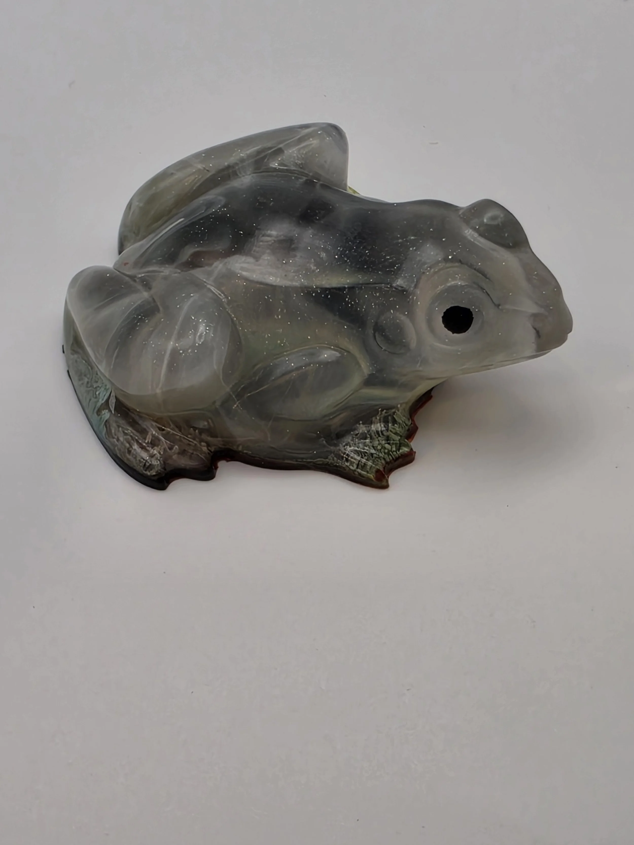 Small Clear Shimmer Swirl Frog