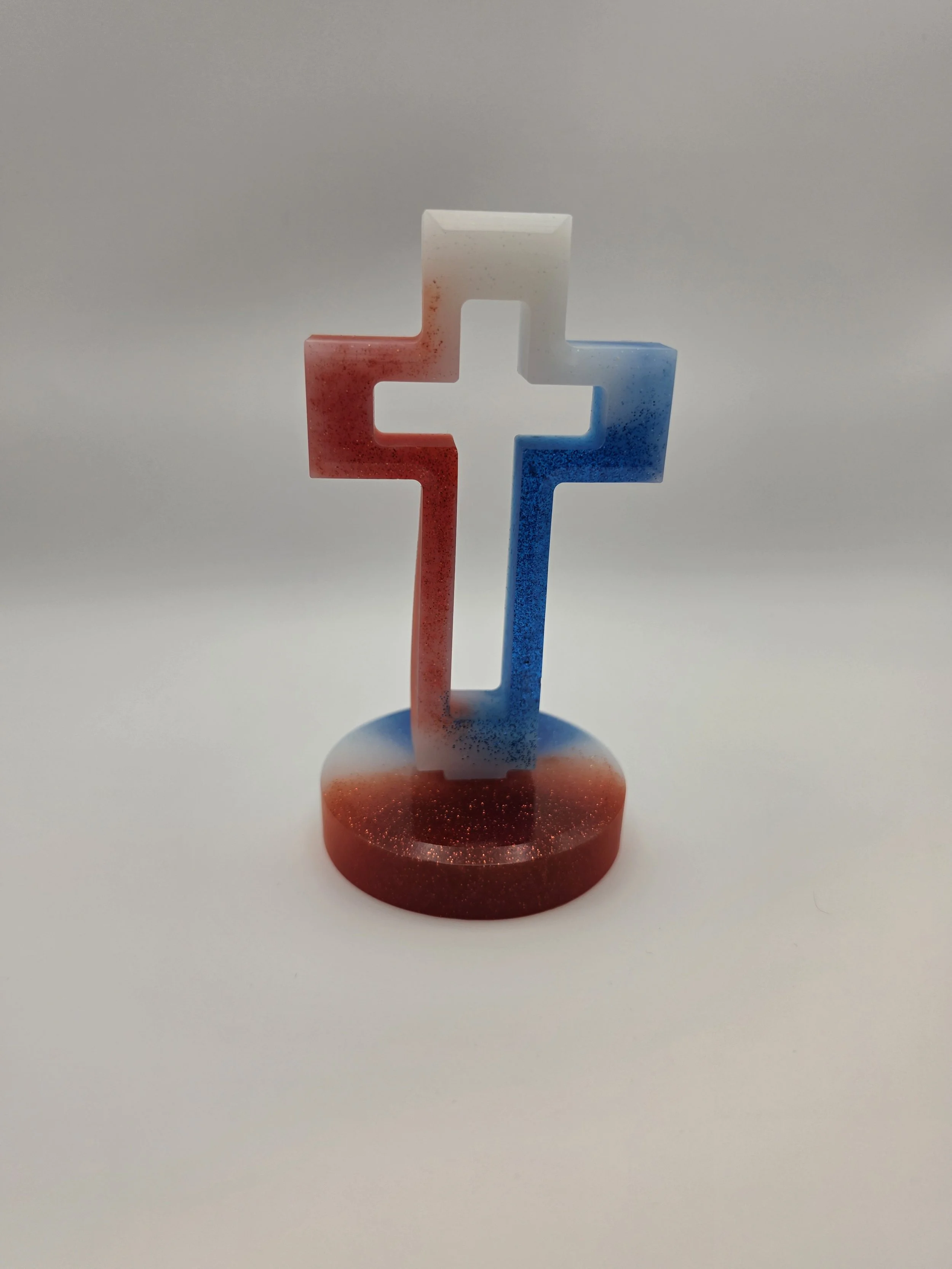 Red, White, & Blue Cutout Cross