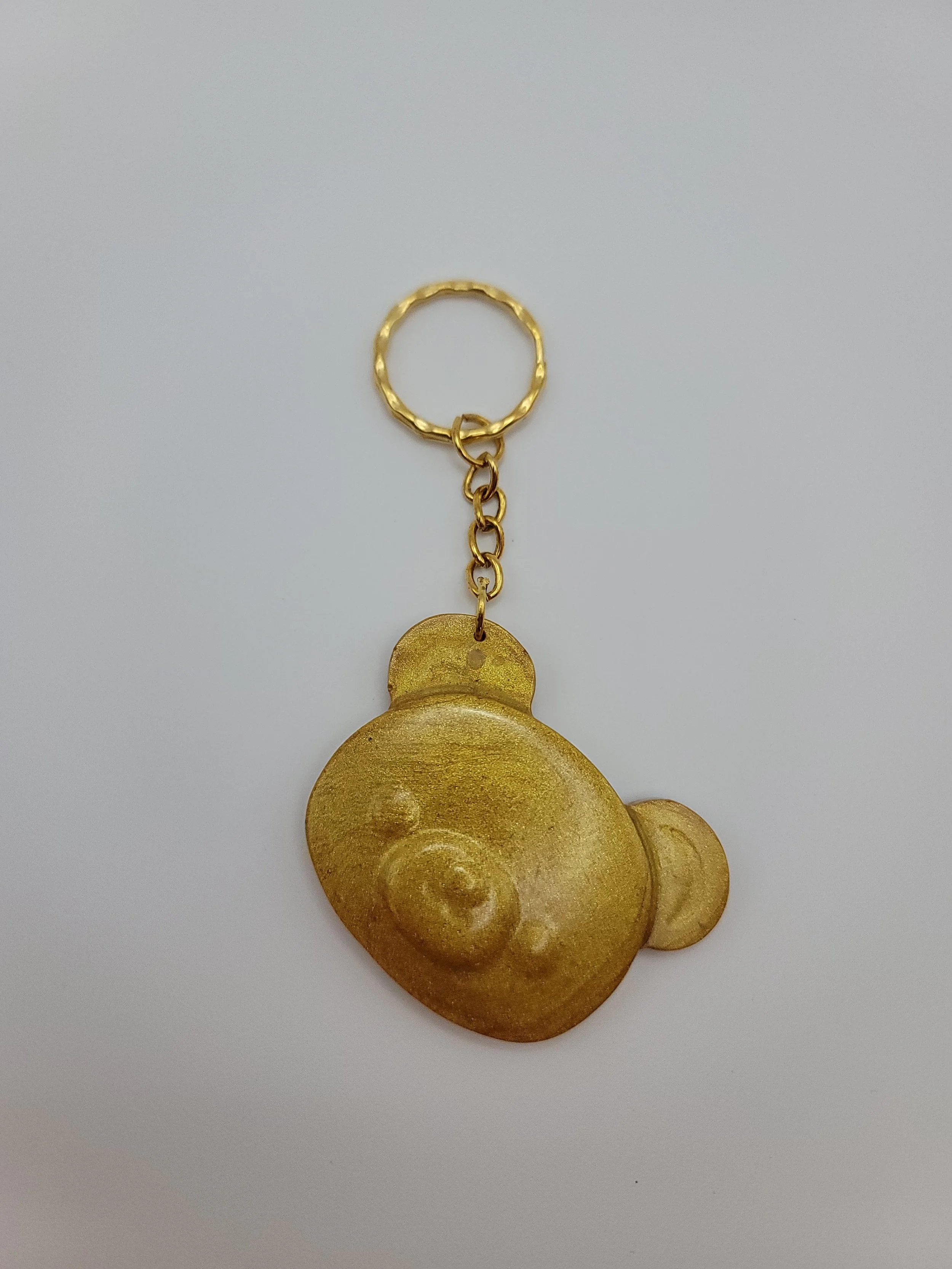 Gold Teddy Bear Keychain