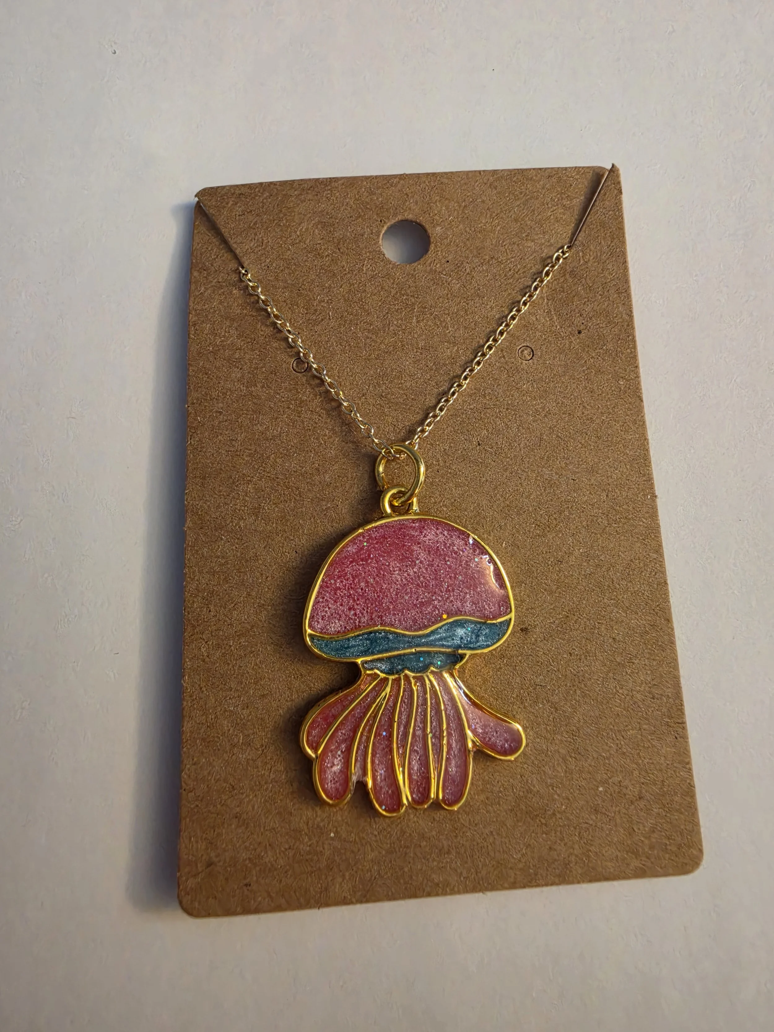 Multicolor Jellyfish Gold Chain Necklace