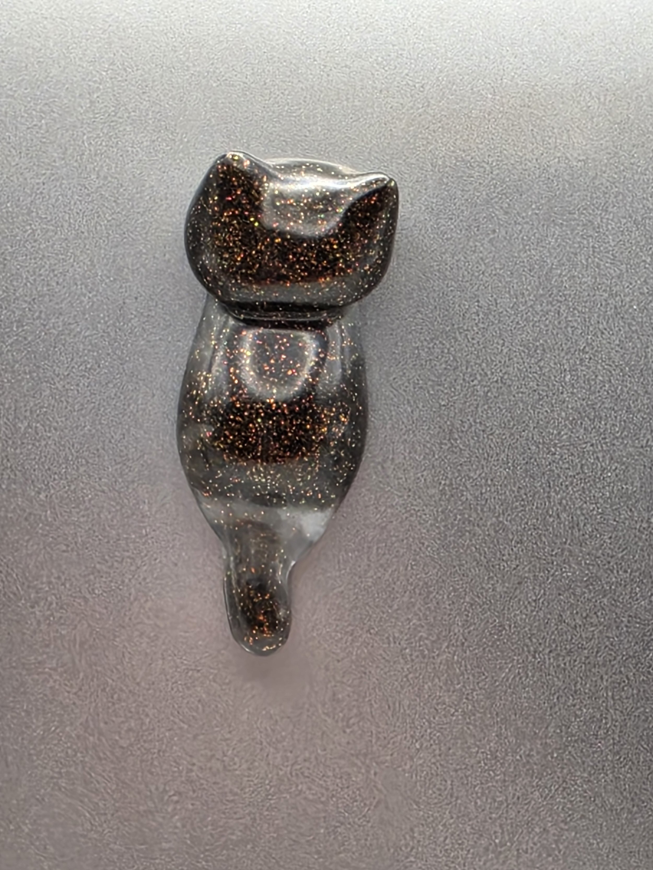 Black Glitter Cat Magnet