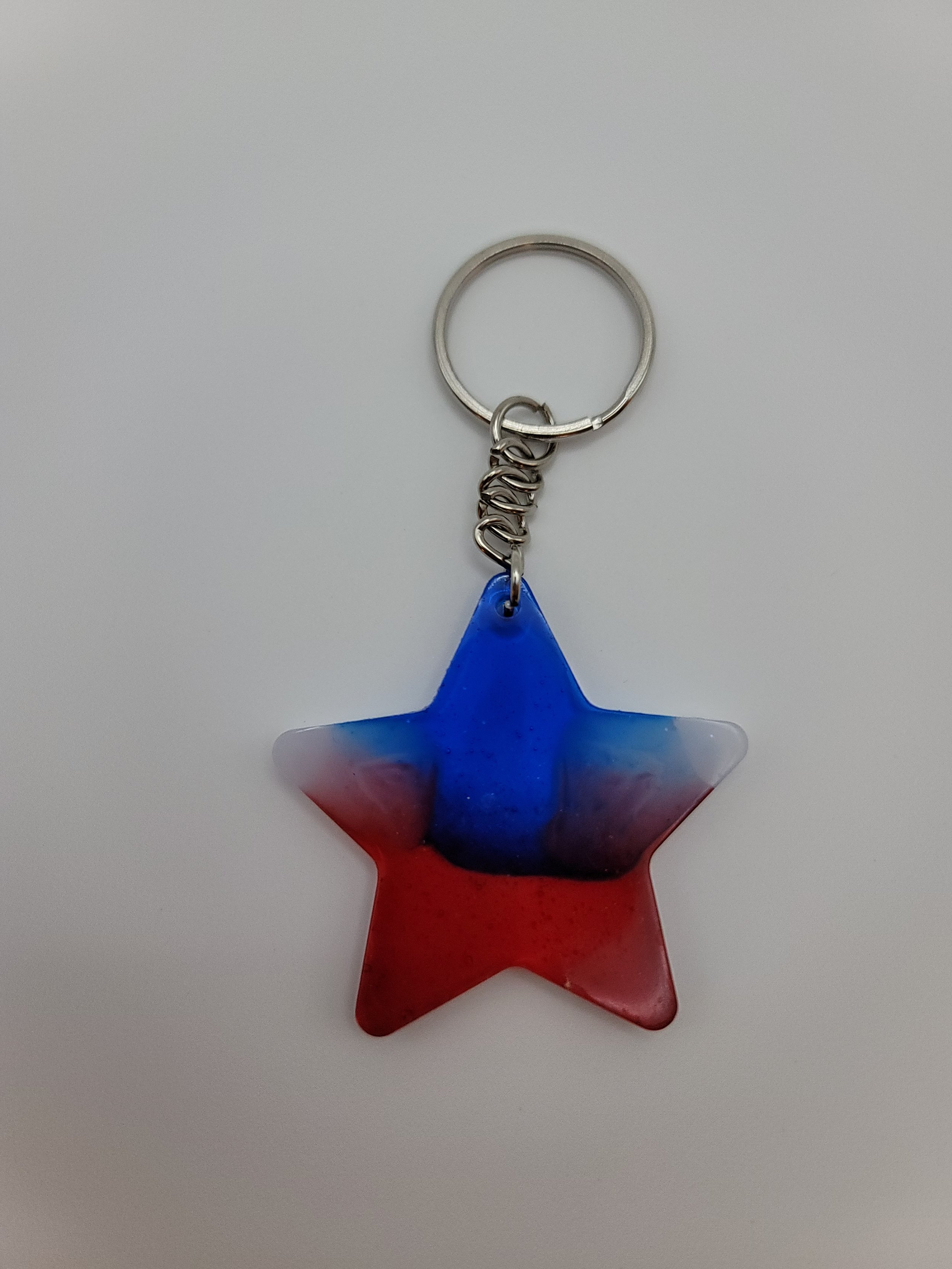 Red, White, & Blue Star Keychain