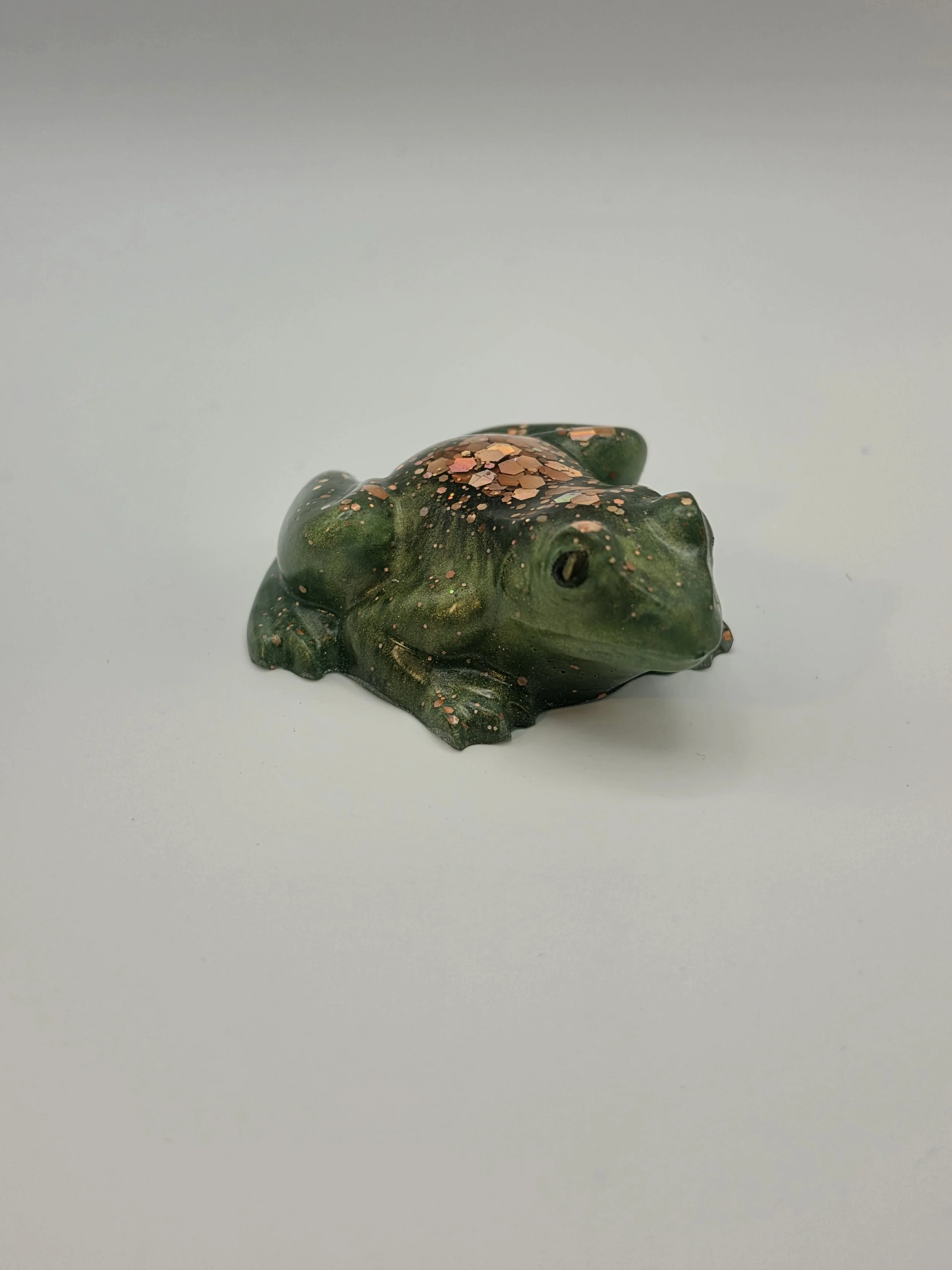 Small Green Frog with Gold Flakes