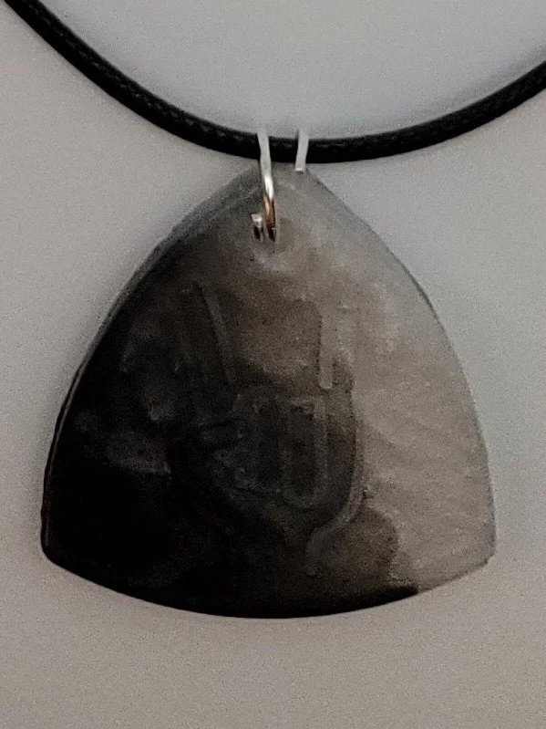 "Rock On" Black & White Guitar Pick Necklace