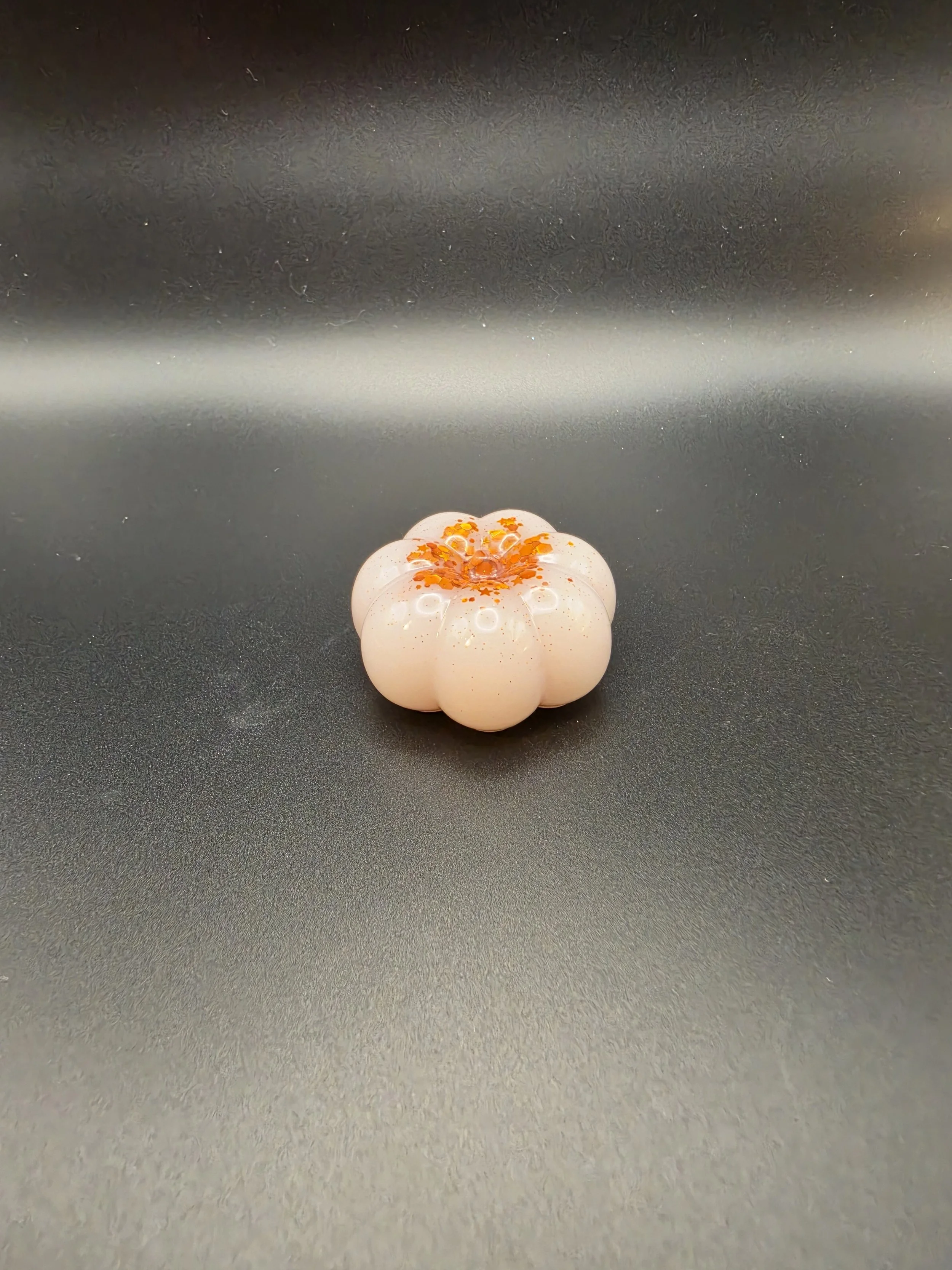 White with Gold Glitter Small Pumpkin